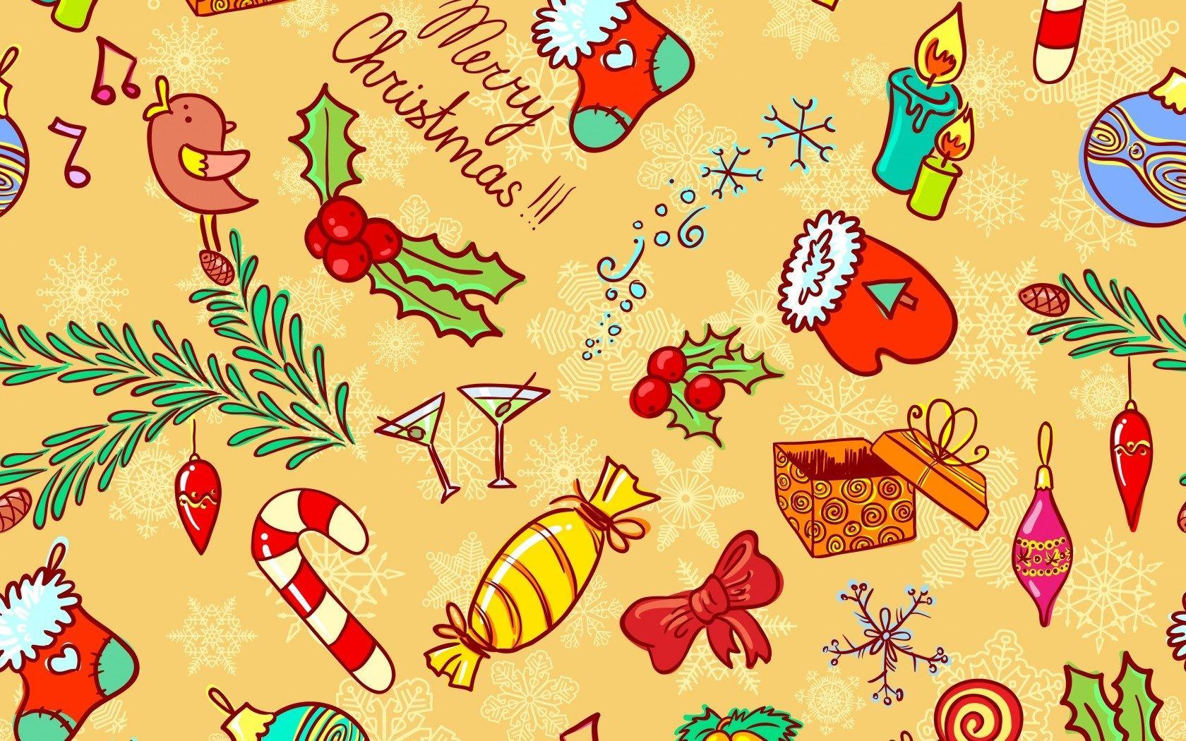 1680x1050 Christmas Vector Candy Toys Wallpaper