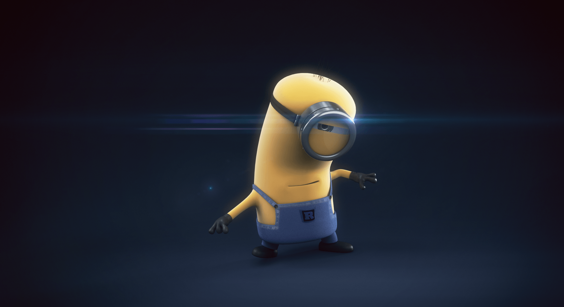 1980x1080 Download Minion Black Background Wallpaper Full HD Pics Desktop Cute