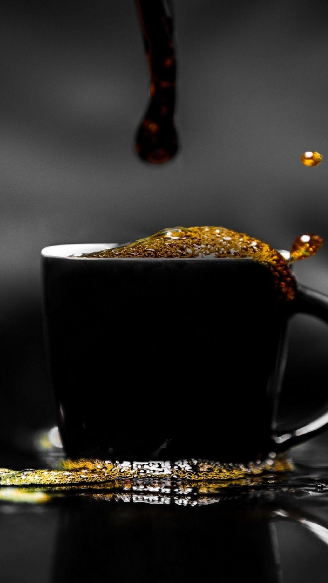 1080x1920 Cup of dark coffee HD Wallpaper iPhone 6 / 6S Plus Wallpaper
