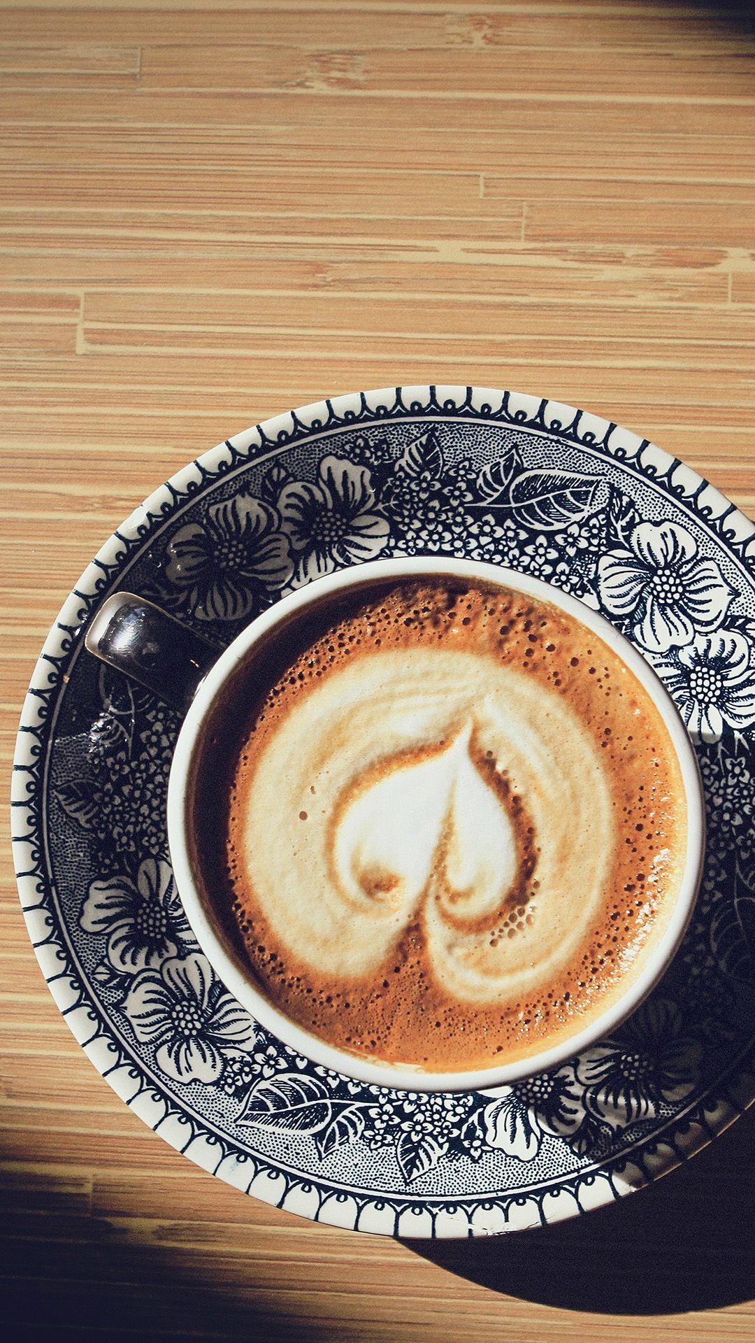 1080x1920 Heart Coffee Cappuccino Cup Light Table iPhone 8 Wallpaper