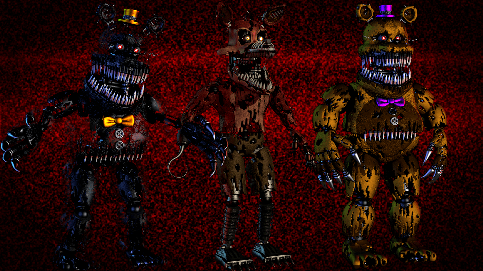 fnaf 4 PC wallpaper (1920x1080) [credit to enderziom2004 for full body png]  : r/fivenightsatfreddys