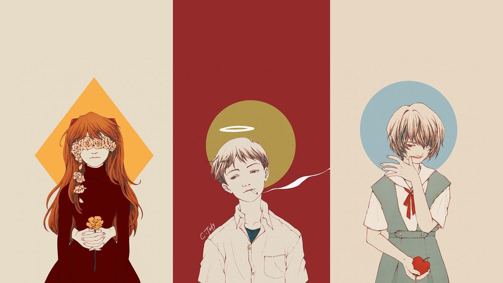 1600x900 Neon Genesis Evangelion, Asuka Langley Soryu, Ayanami Rei, Ikari