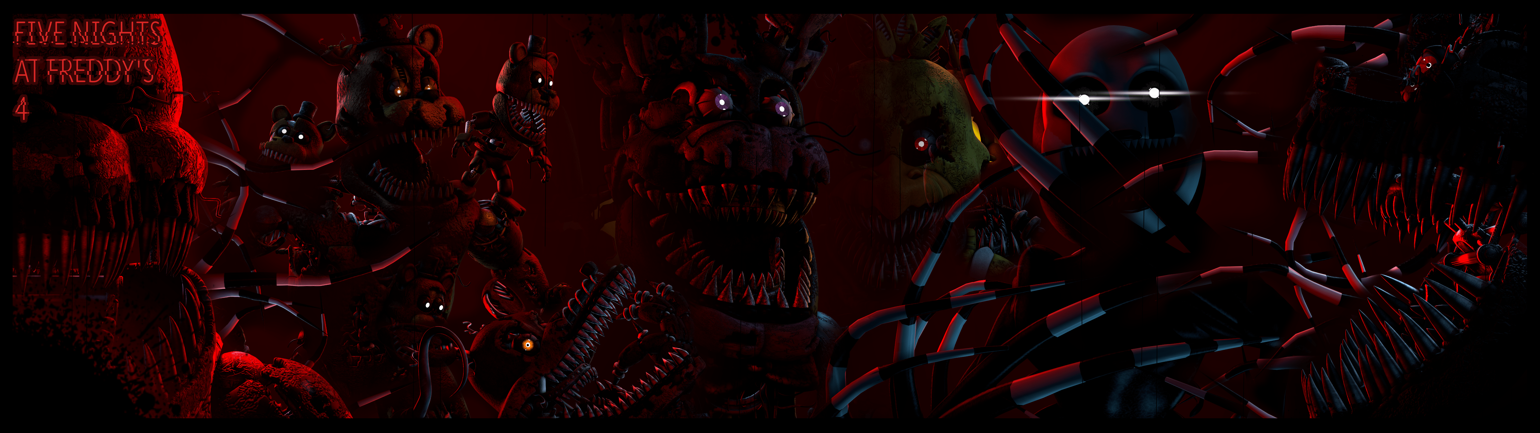 5120x1440 FNaF:4 FanMade Wallpaper Poster. Models By Endyarts & SteelWool