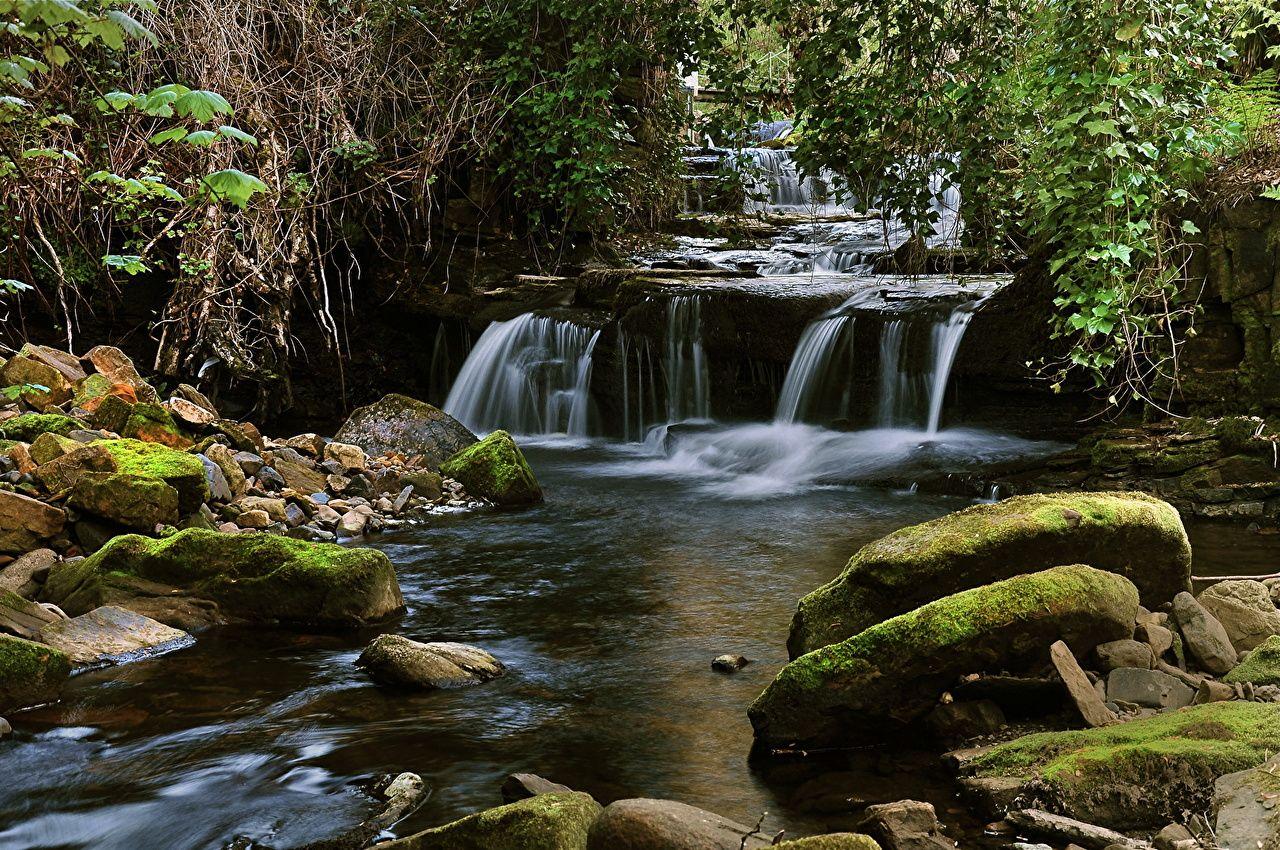 1280x850 Desktop Wallpaper Egypt Sharm el Sheikh Nature Waterfalls Moss
