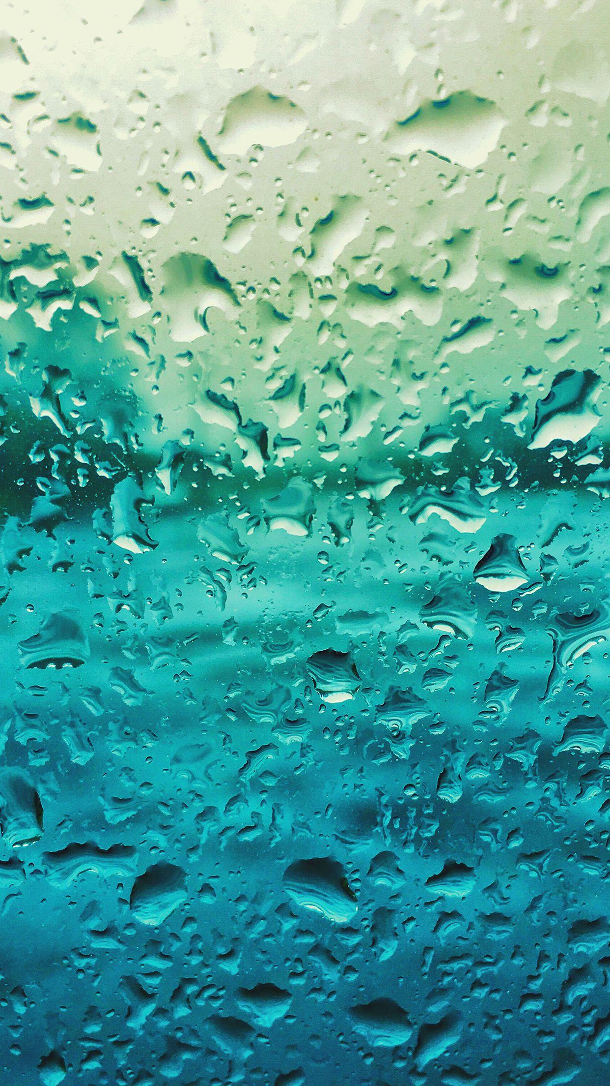 1242x2208 Rain Drop Window Blue Pattern Wallpaper