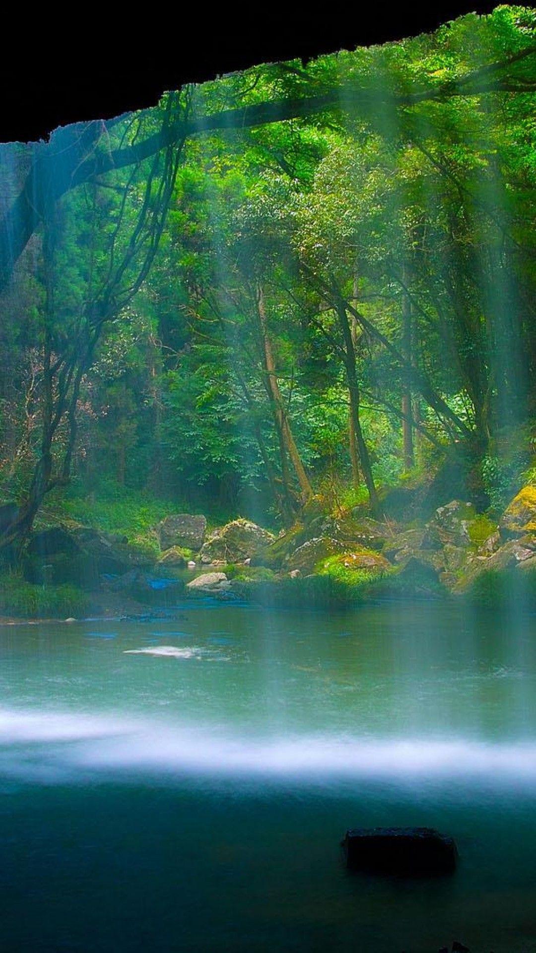 1080x1920 Download Free Rainforest Waterfall Full HD Wallpaper iPhone 6 / 6S