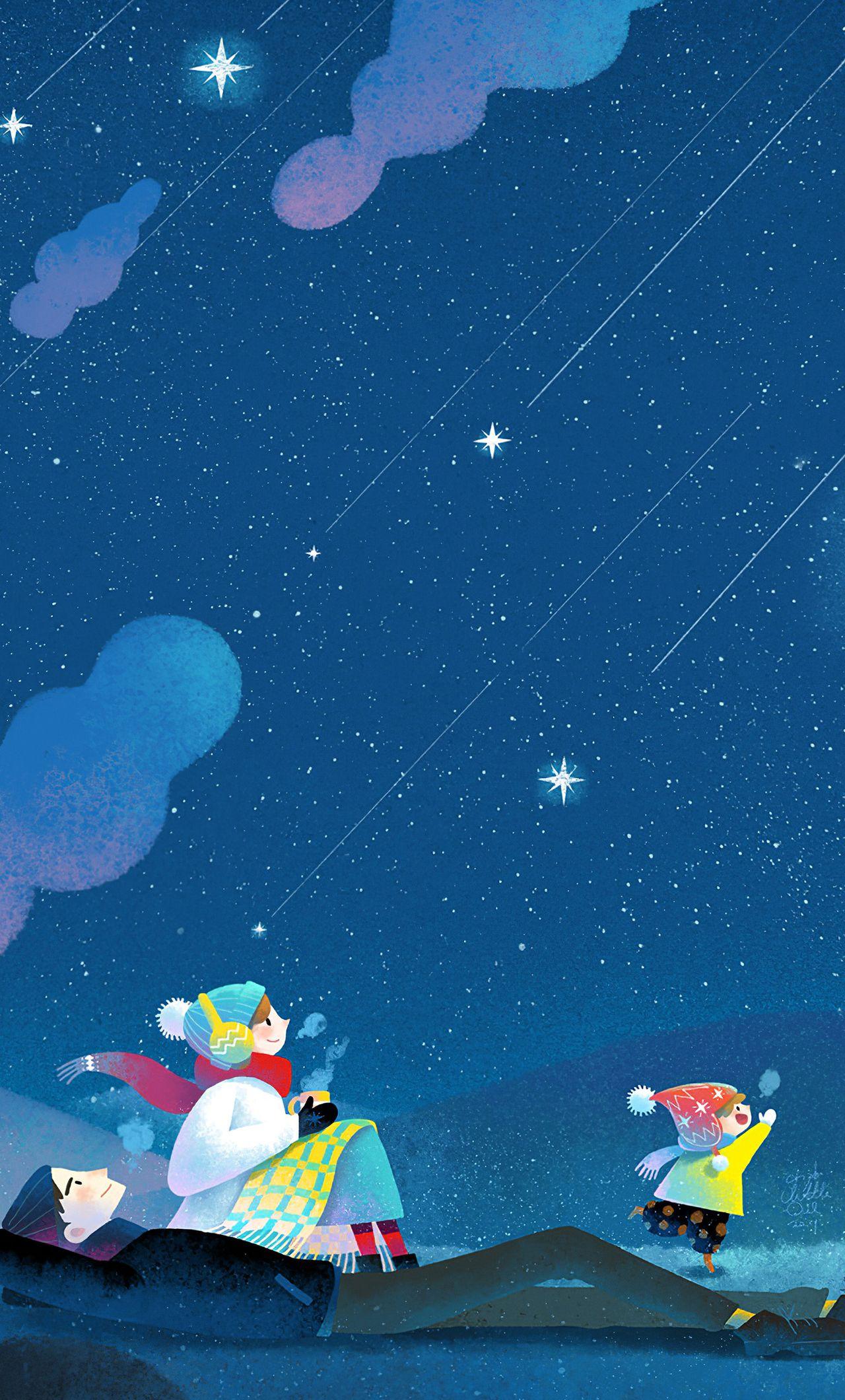 1280x2120 December Holidays Camping With Family Digital Art iPhone