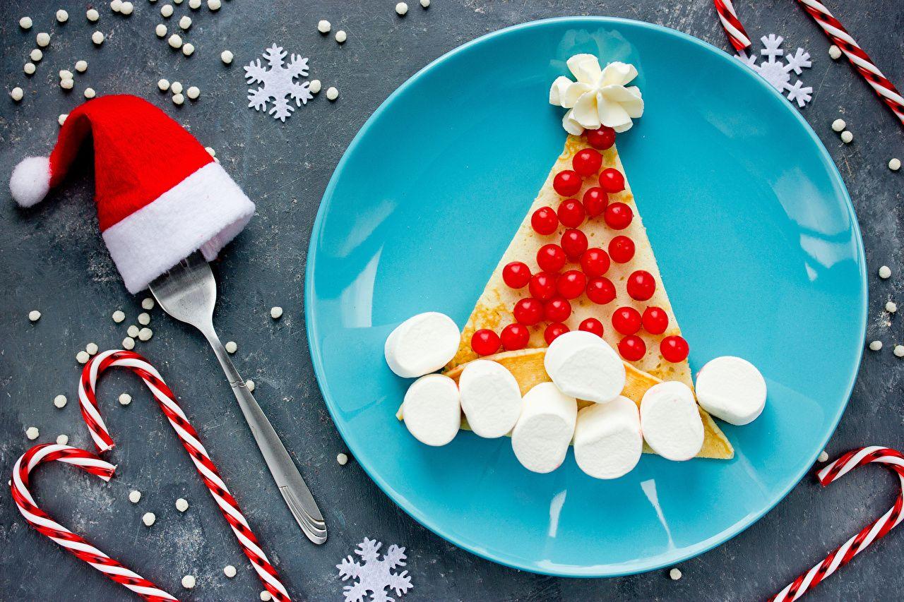 1280x853 Desktop Wallpaper New year Snowflakes Winter hat Marshmallow Food