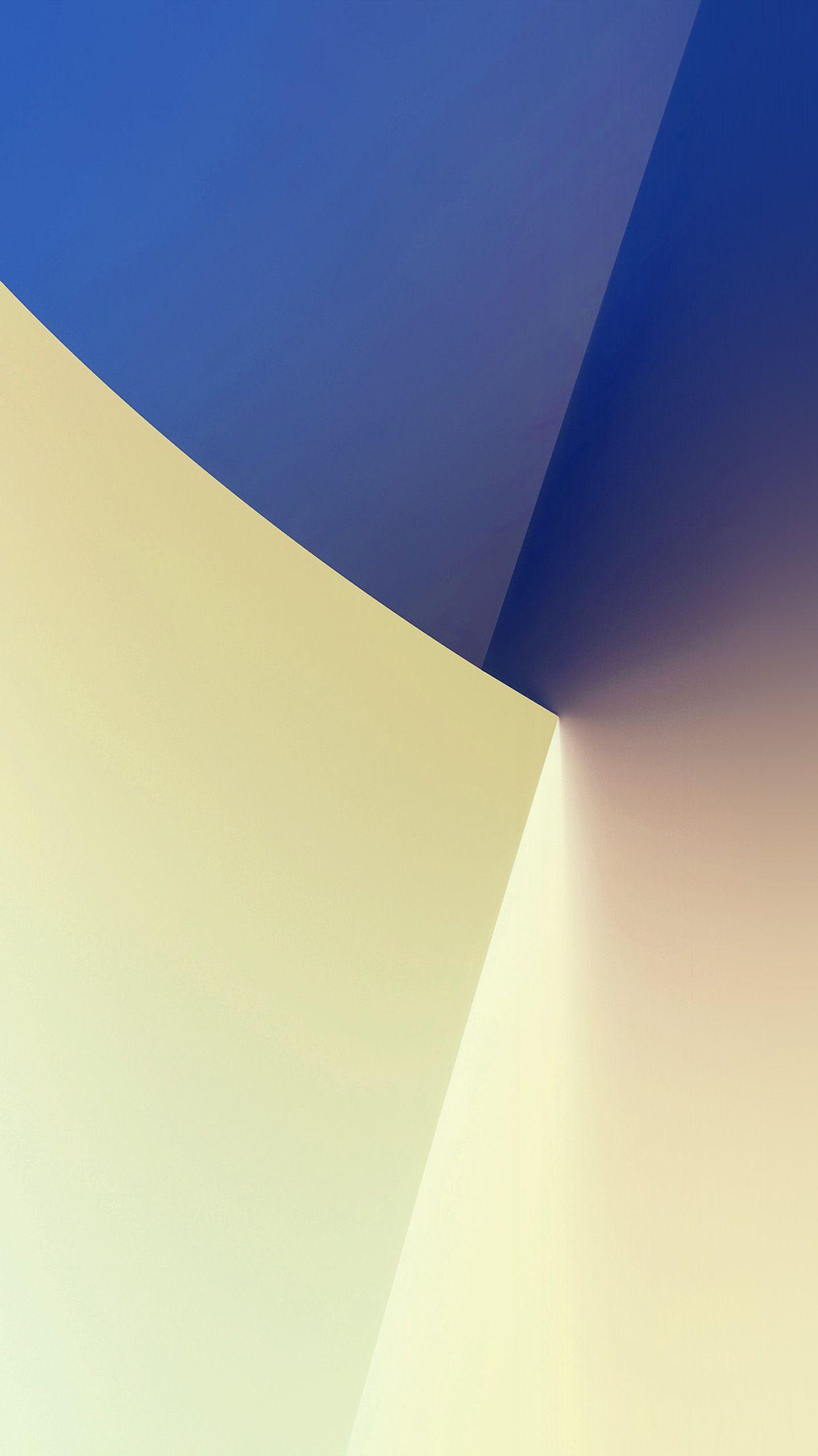 1242x2208 Simple Minimal Polygon Blue Yellow Art Pattern White Wallpaper