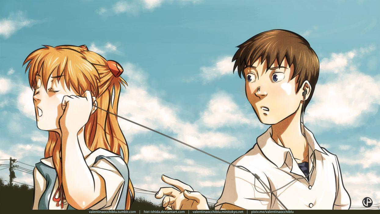 1245x700 Neon Genesis Evangelion Asuka Langley Soryu Shinji Ikari wallpaper