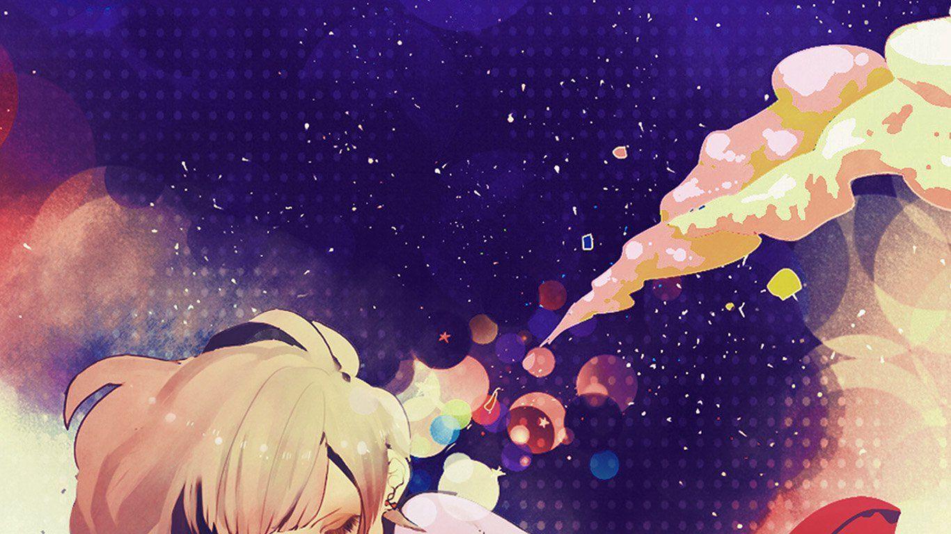 1366x768 Sleeping Girl Anime Art Illustration Blue. Art Illustrations