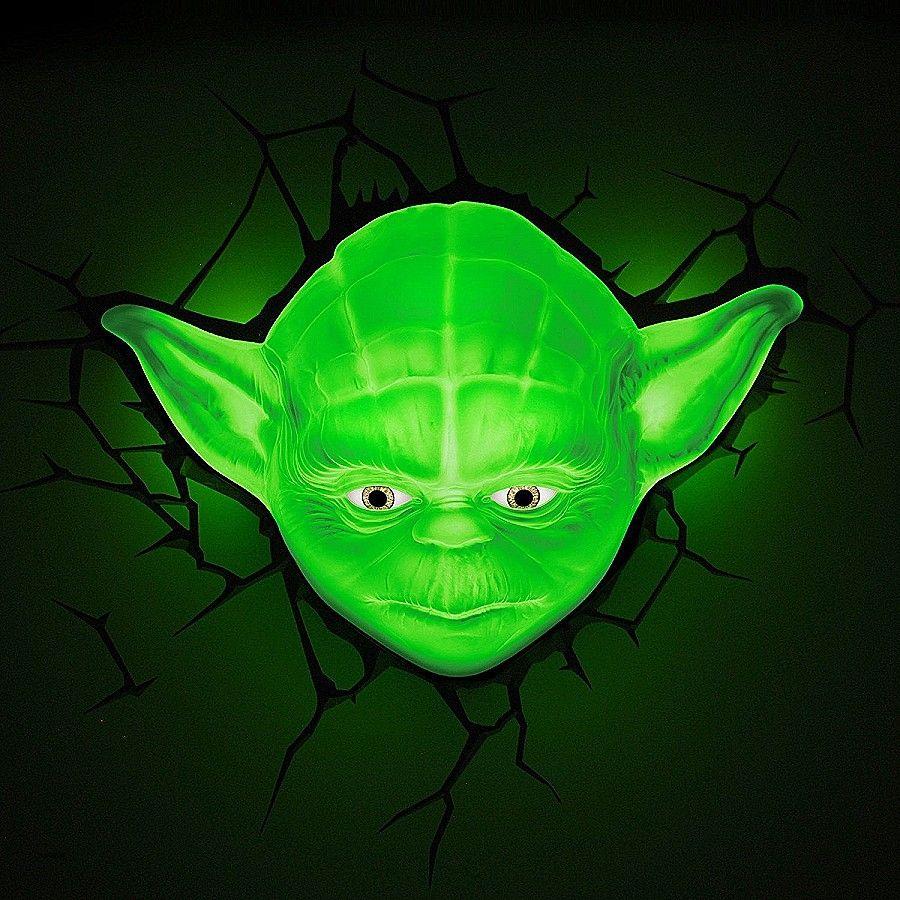 900x900 3D Superhero Wall Light Beautiful Disney Star Wars Yoda 3D Fx Deco