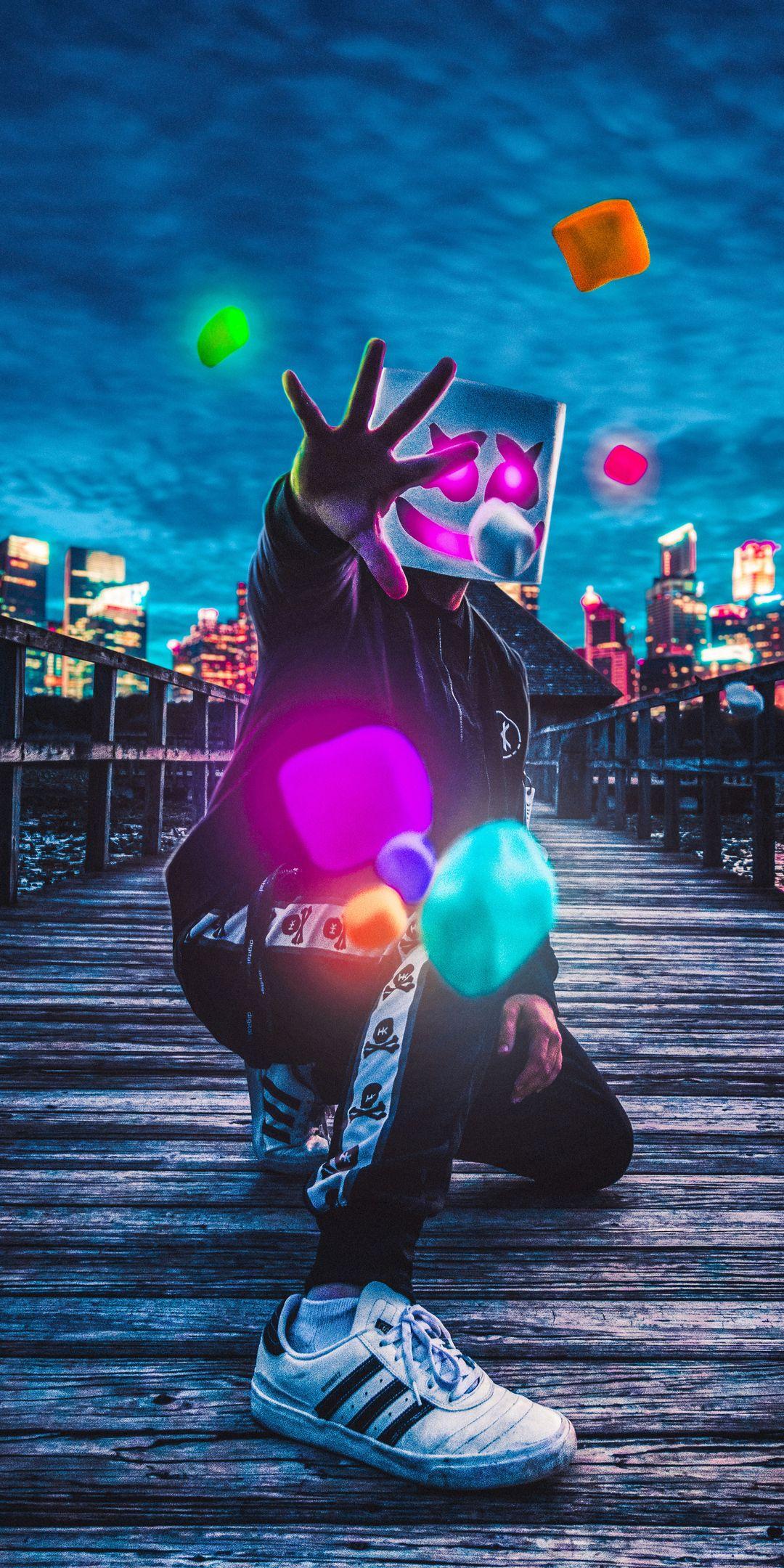 1080x2160 4k Marshmello Artwork One Plus 5T, Honor 7x, Honor view 10
