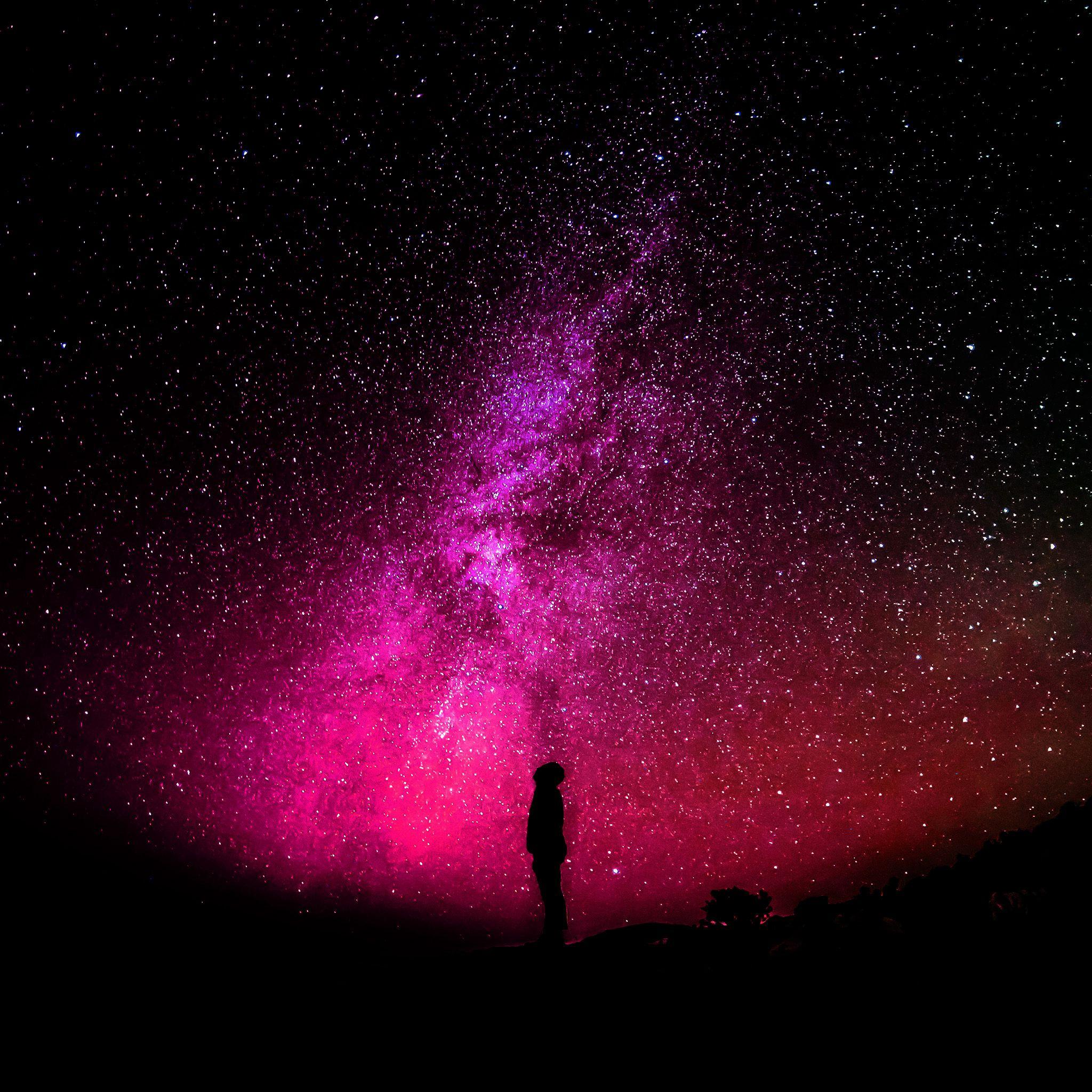 2048x2048 Sky Galaxy Milkyway Space Night Red iPad Air Wallpaper Free Download