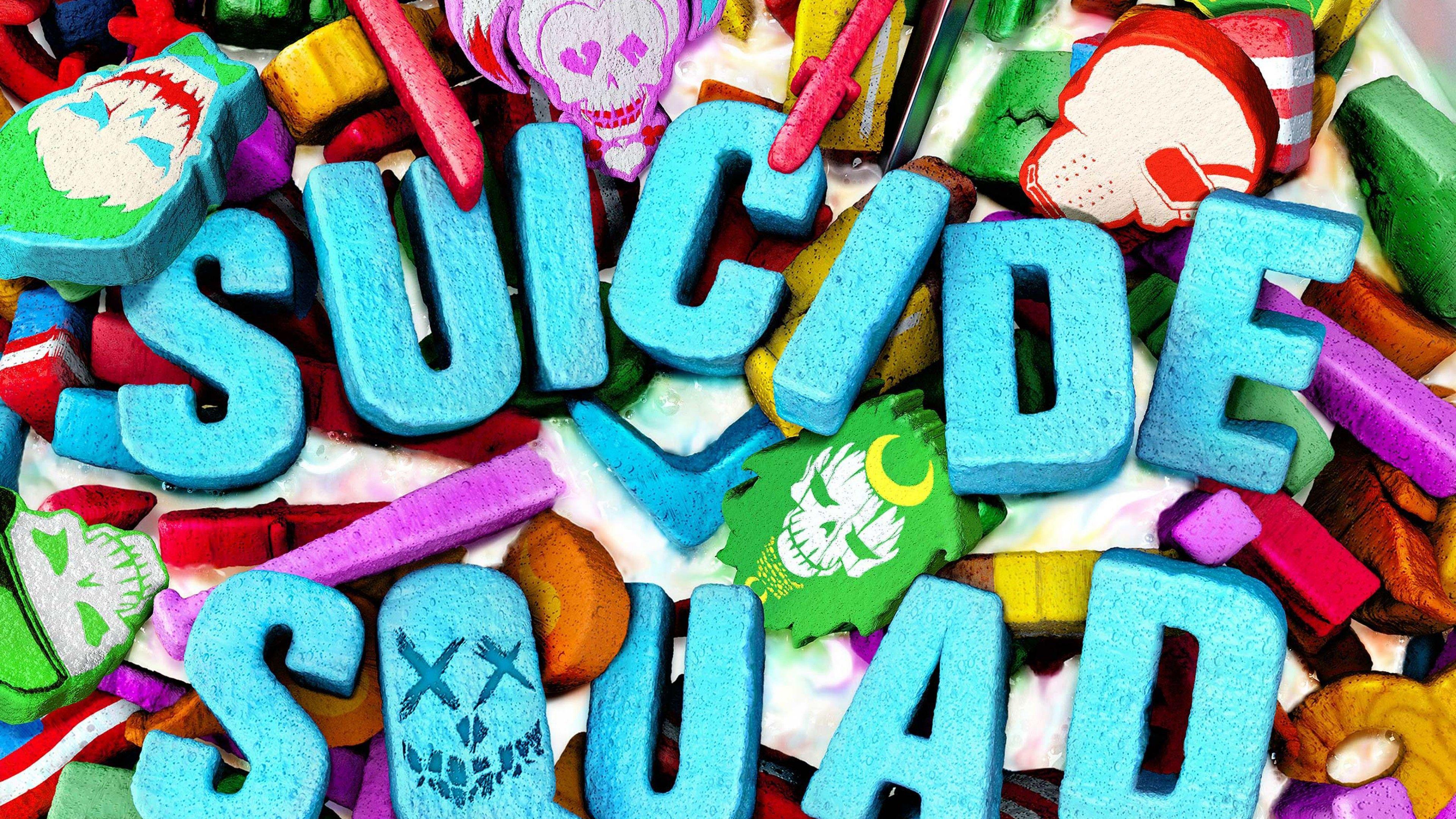 3840x2160 Wallpaper Suicide Squad, logo, Best Movies of Movies