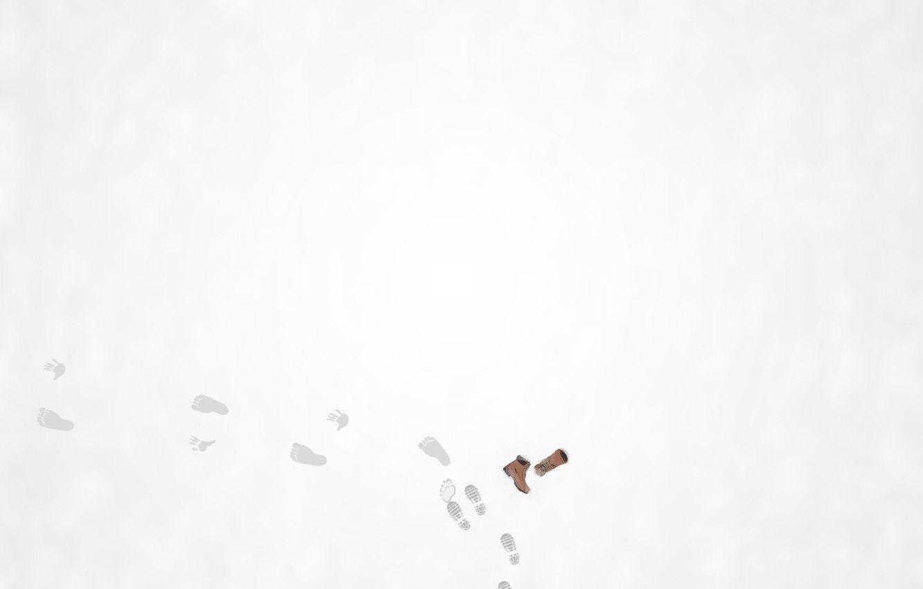 1332x850 Wallpaper snow, traces, blood, minimalism, murder, horror, Yeti