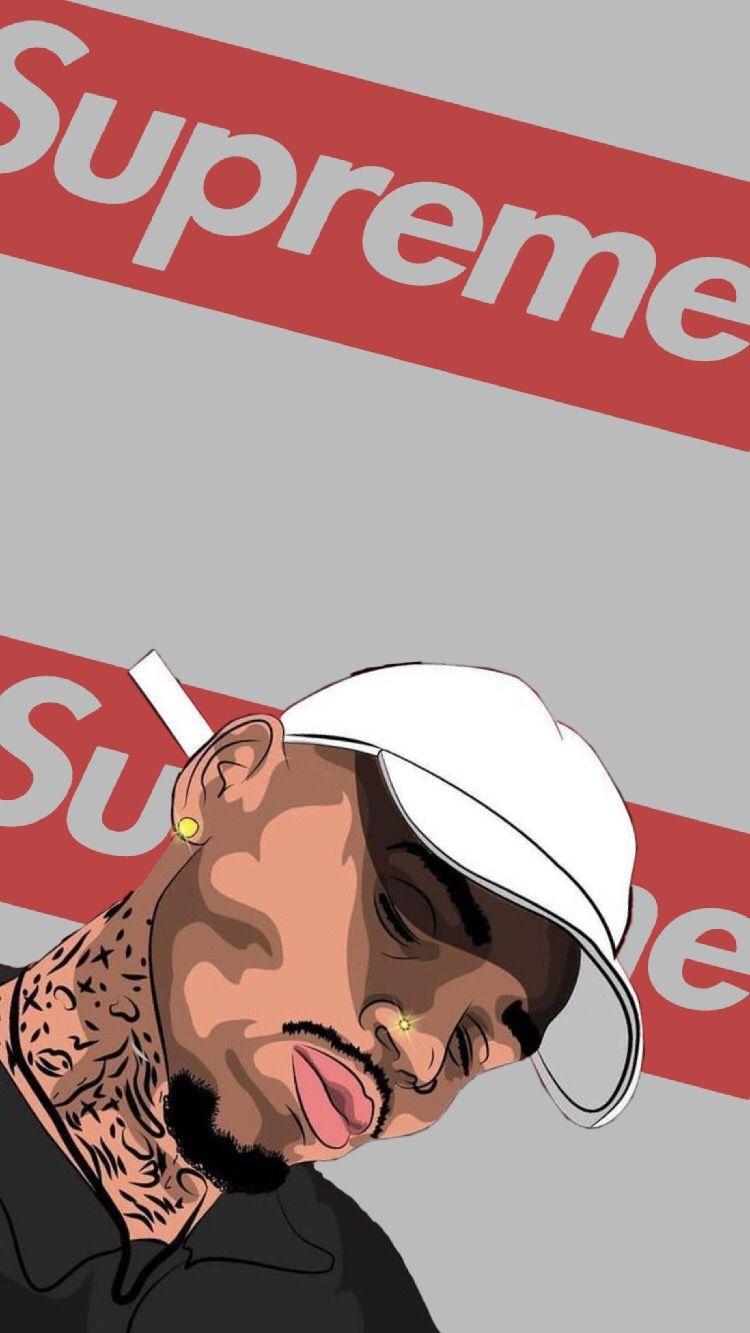750x1333 Wallpaper Cartoon Wallpaper Chris Brown