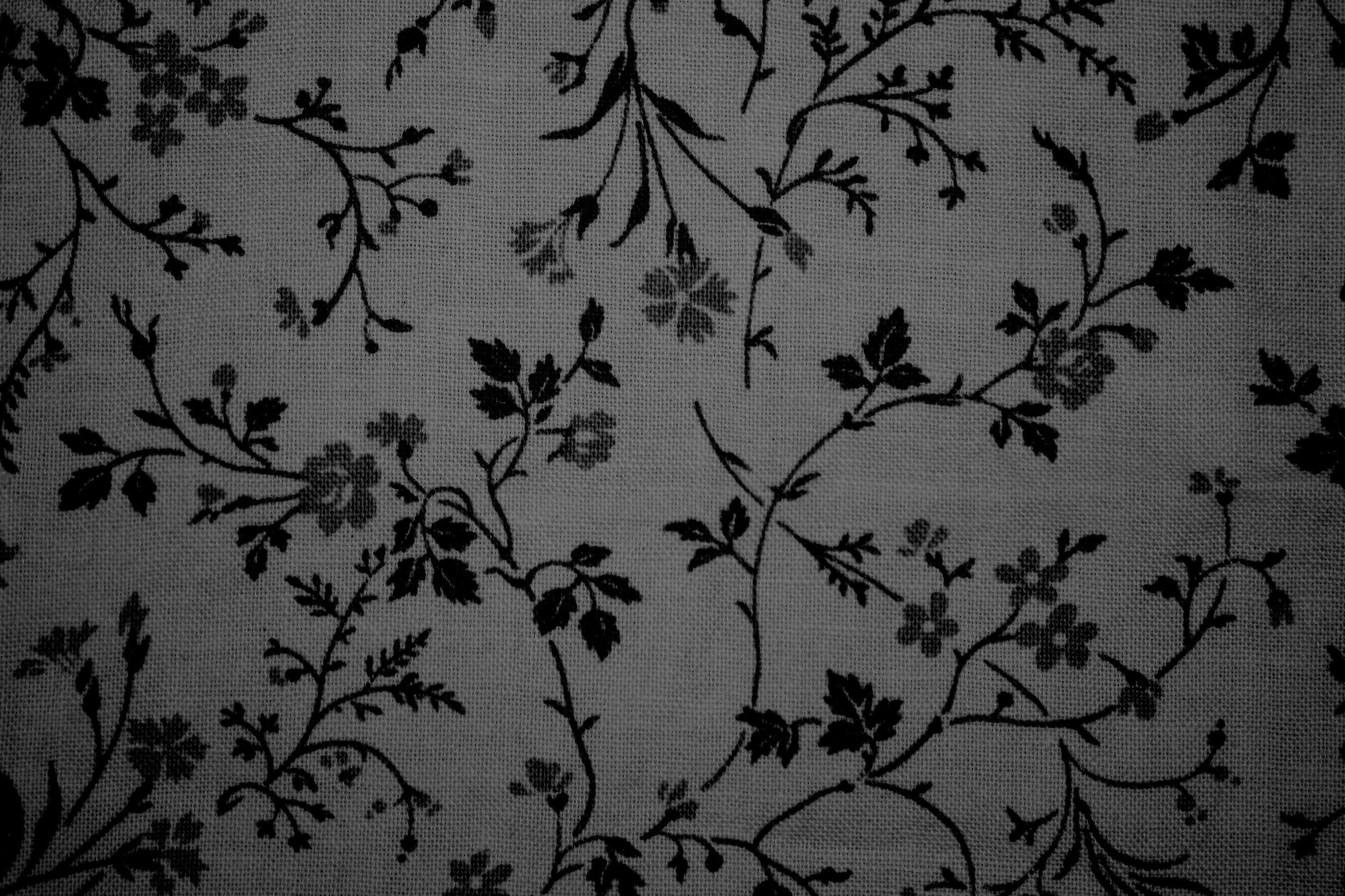 3000x2000 Black on Gray Floral Print Fabric Texture High Resolution Photo. Grey floral wallpaper, Floral print background, Floral wallpaper