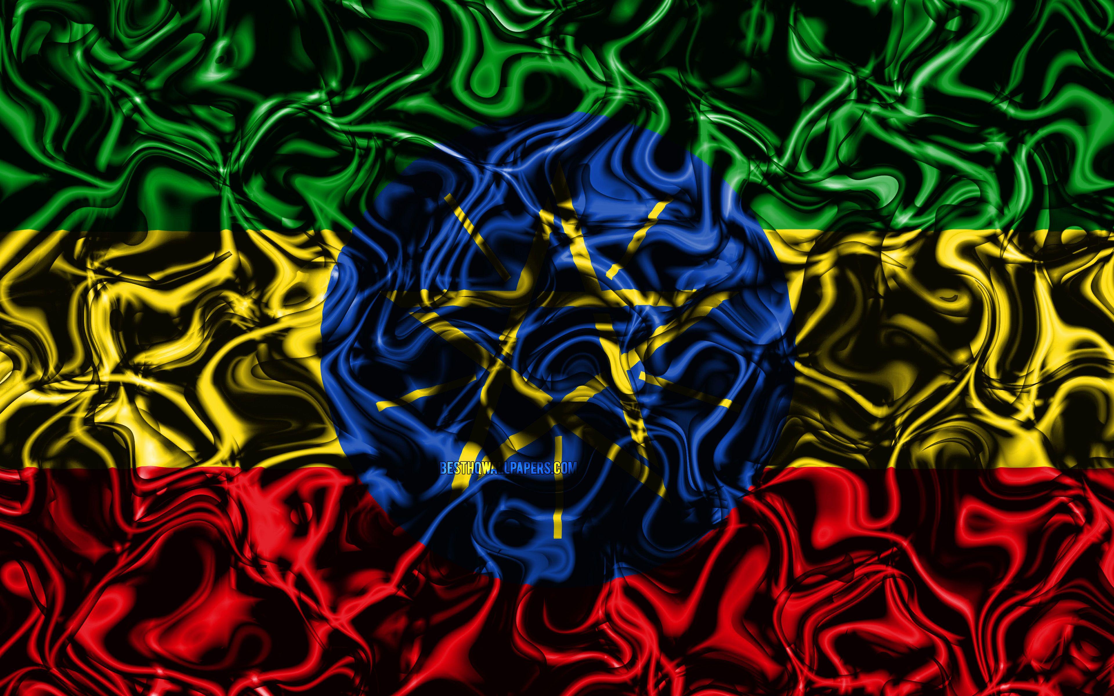3840x2400 Download wallpaper 4k, Flag of Ethiopia, abstract smoke, Africa, national symbols, Ethiopian flag, 3D art, Ethiopia 3D flag, creative, African countries, Ethiopia for desktop with resolution 3840x2400. High Quality HD picture wallpaper