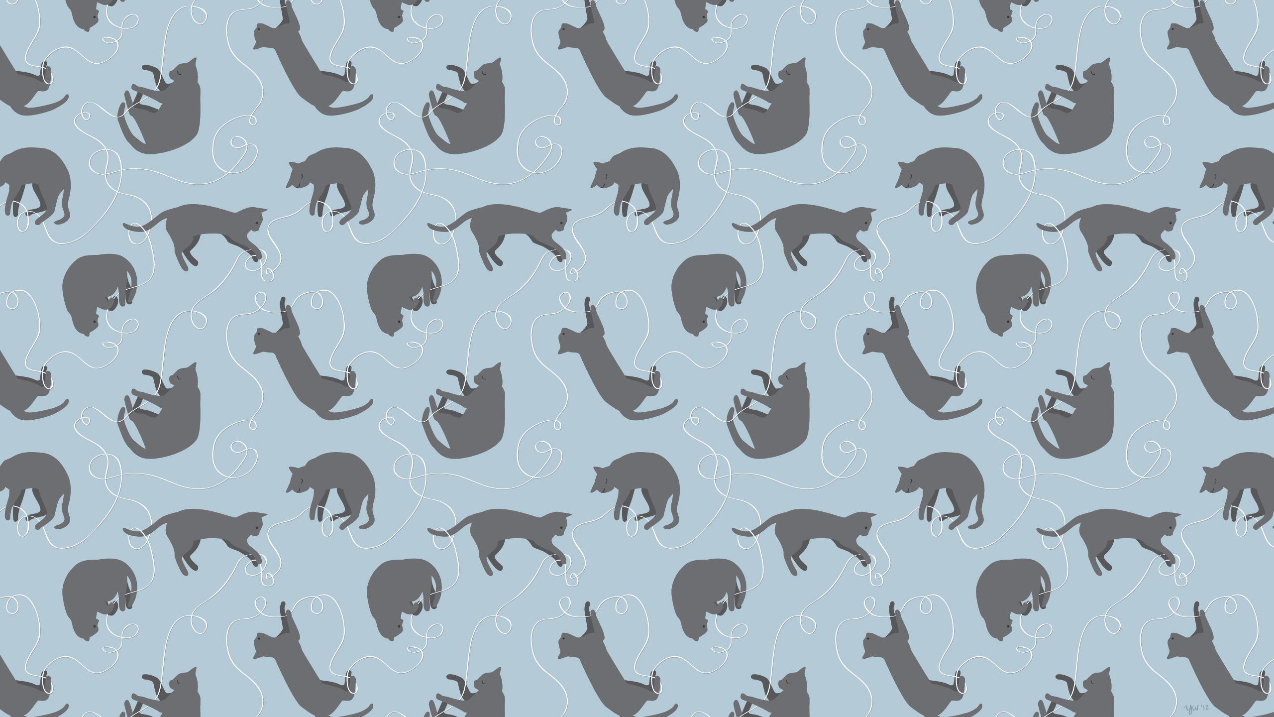 2560x1440 wallpaper line: HD Cat Wallpaper Pattern