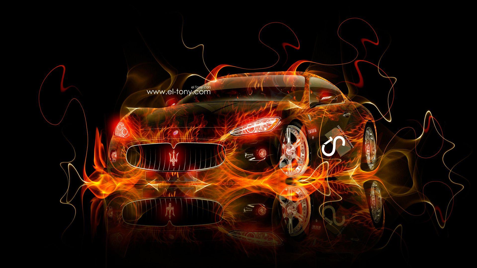 Premium Photo  Black fire red sport car wallpaper on smoke background
