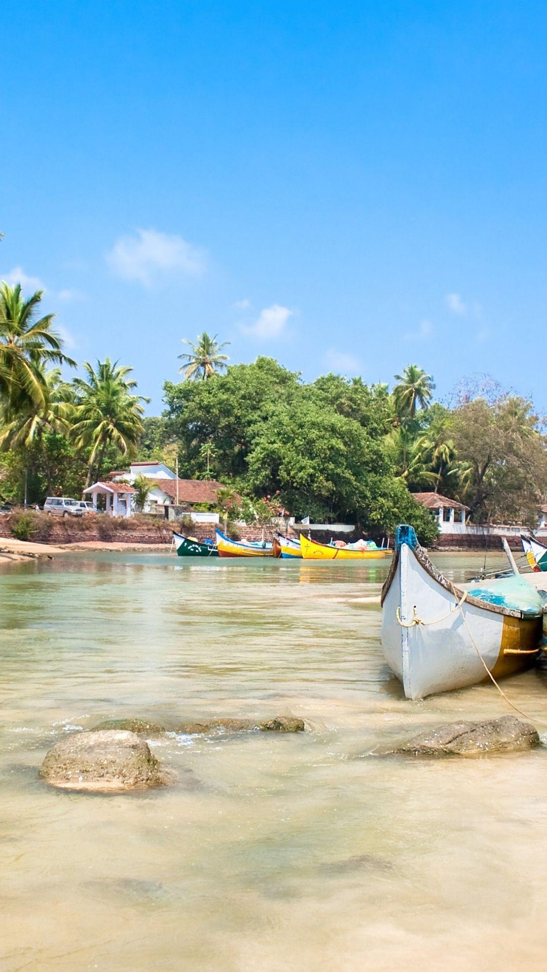 1080x1920 Tải xuống Goa, 5k, 4k hình nền, Ấn Độ, Ấn Độ Dương, lòng bàn tay, thuyền