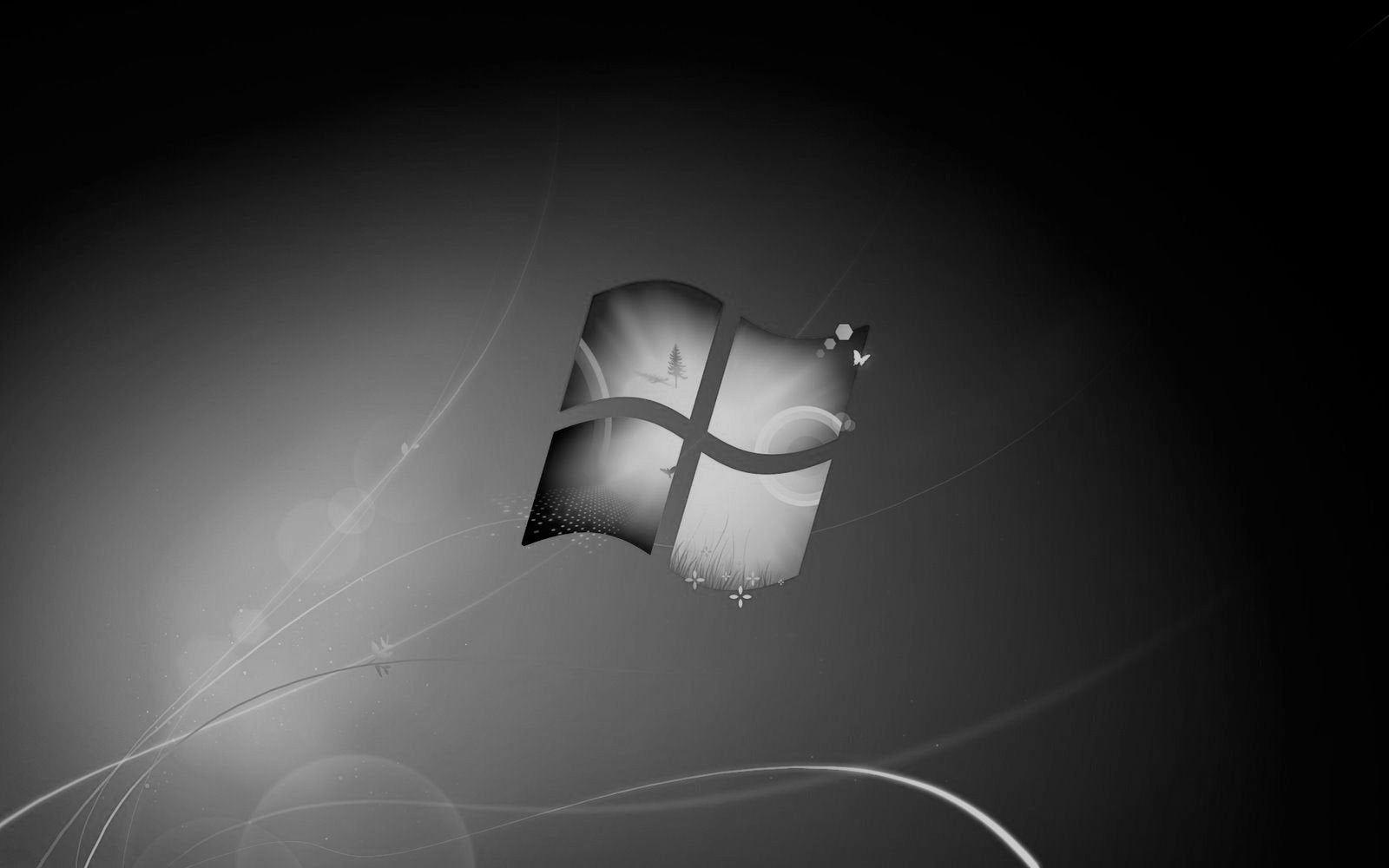 1600x1000 Black and White Windows 7 Wallpaper