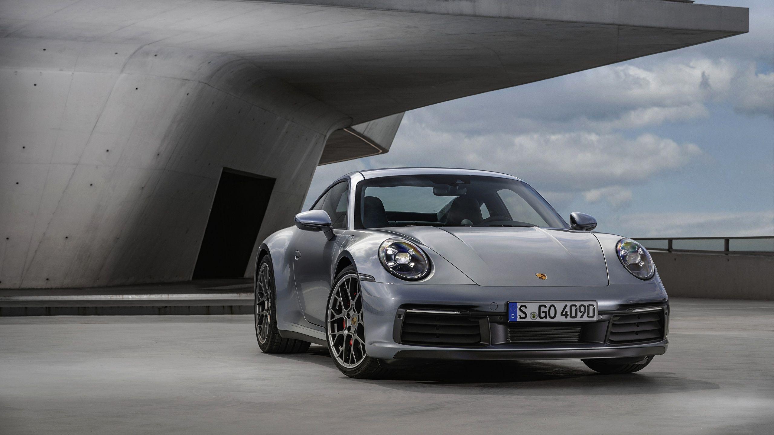 2560x1440 Image Porsche 911 Carrera 4S 992 2019 gray auto Front 2560x1440