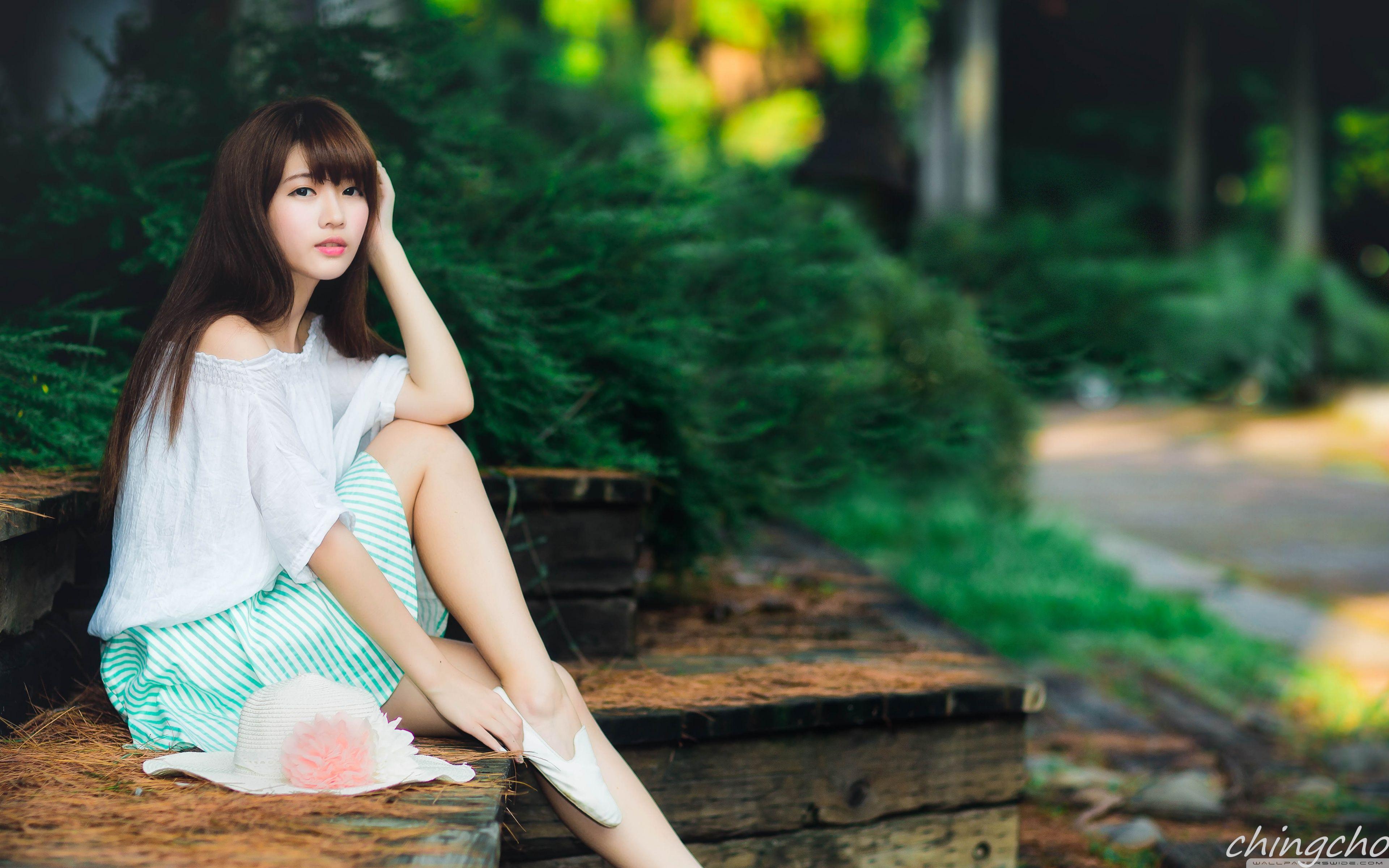 3840x2400 Cute Asian Girl Photography Summer Ultra HD Desktop Background