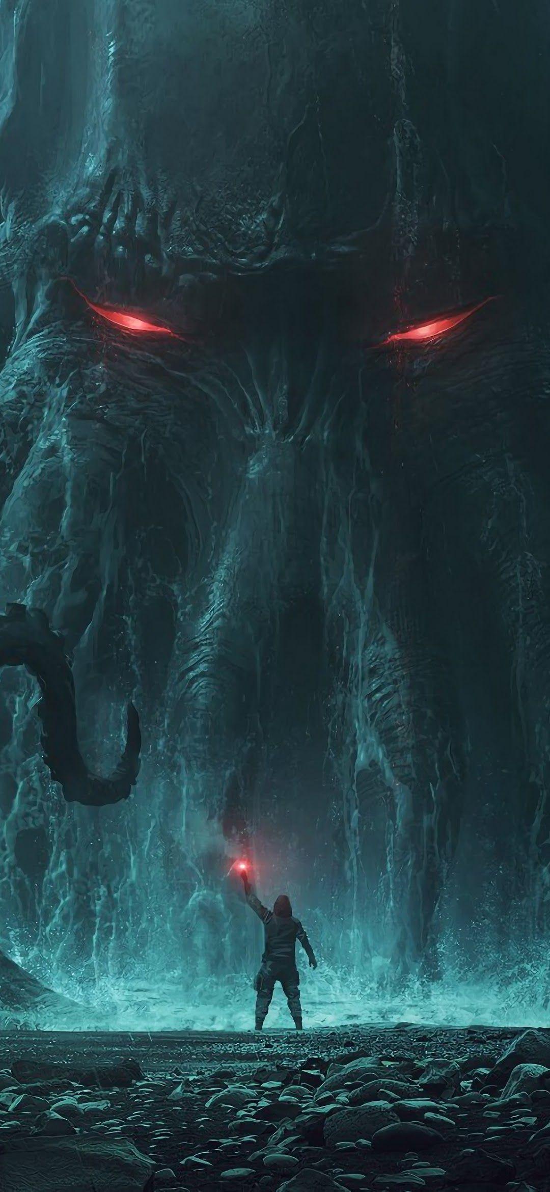 1080x2340 Fantasy Monster Cthulhu 4K Wallpaper