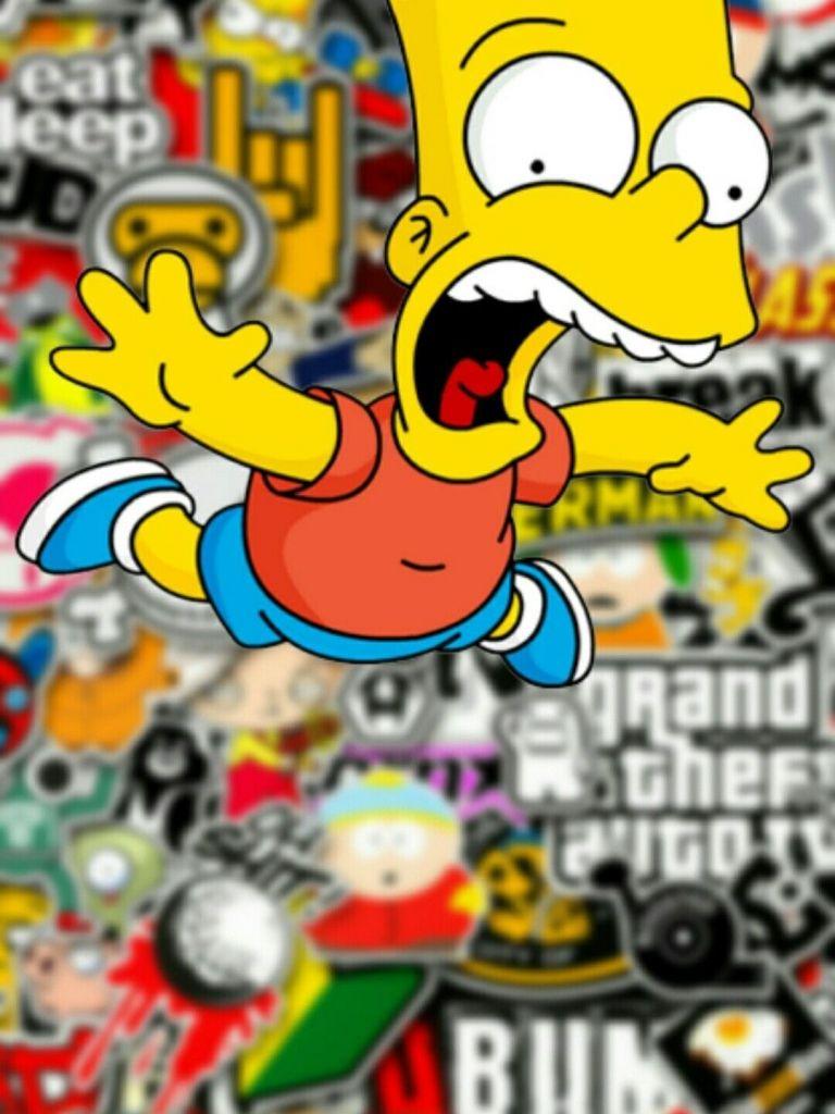 768x1024 Free download 40 BAPE Bart Simpson Wallpaper Download at