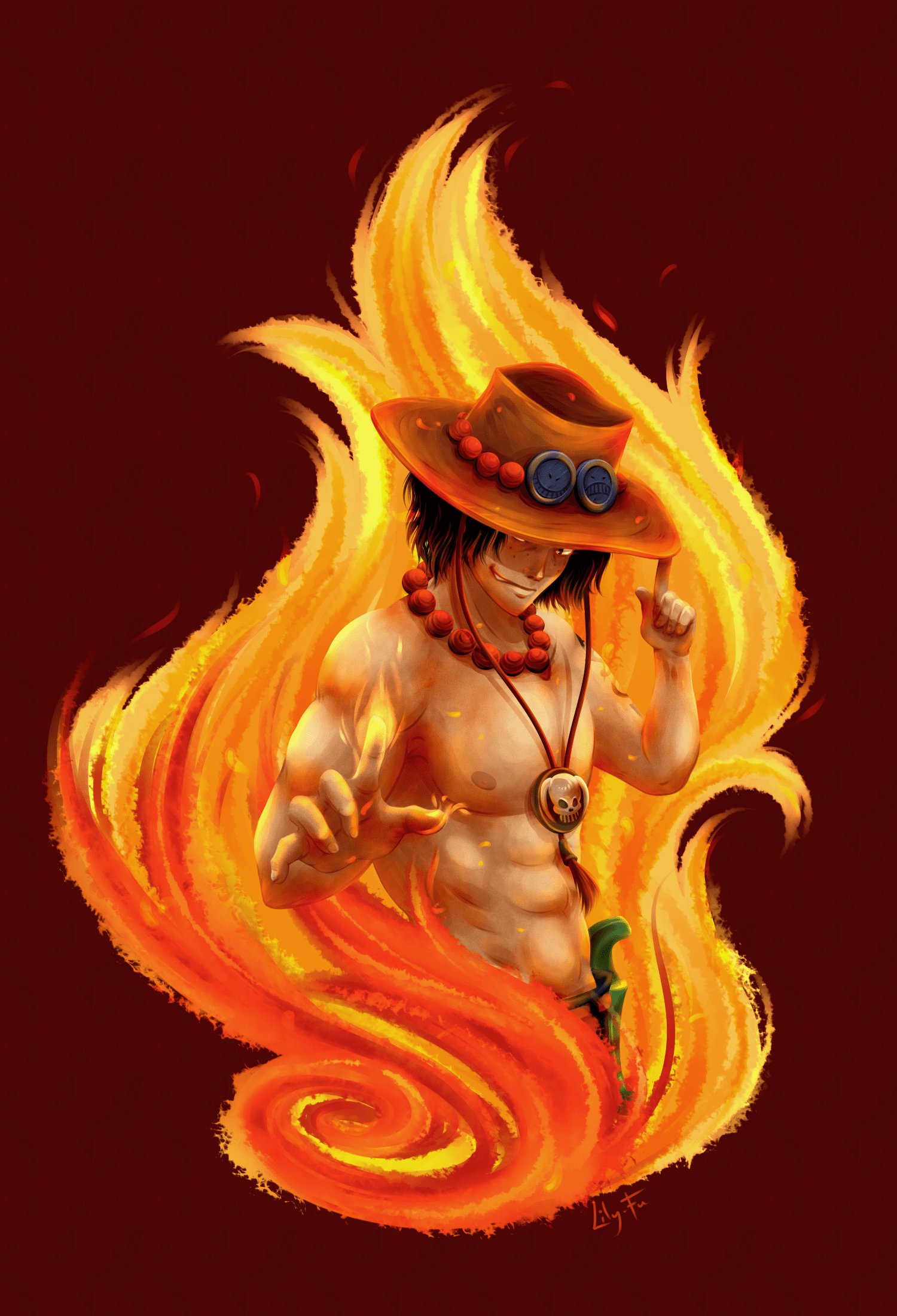 1500x2200 One Piece Ace Wallpaper iPhone