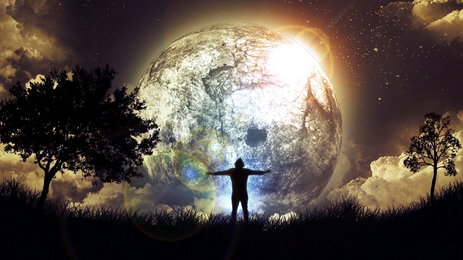 1920x1080 Full Moon 4K Ultra HD Wallpaper Download