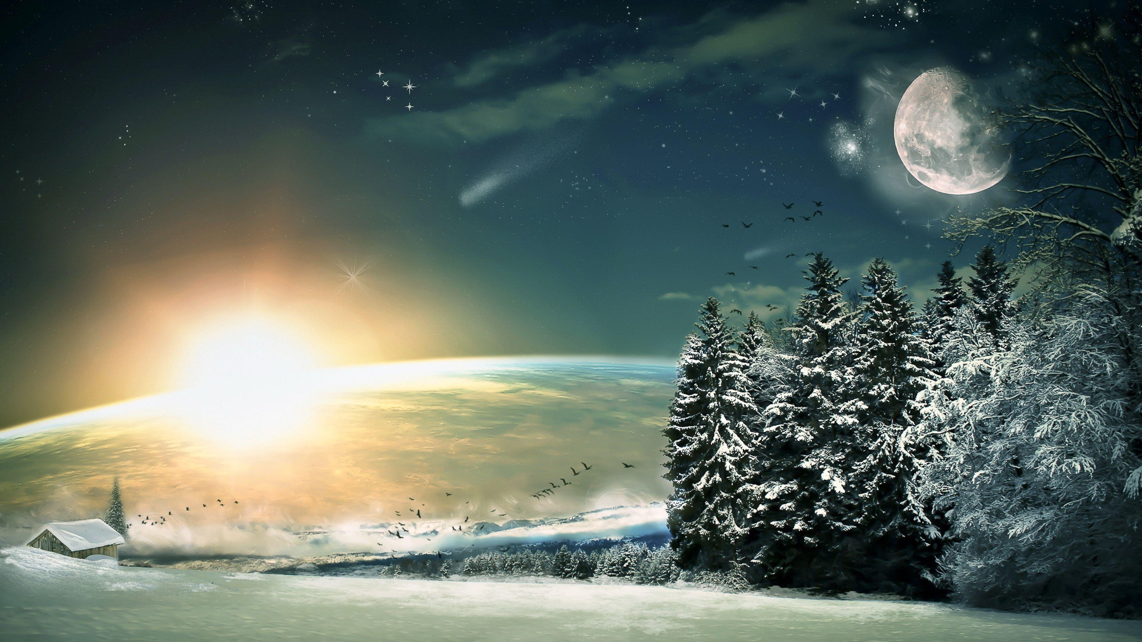3840x2160 4K Ultra HD Moon Wallpaper HD, Desktop Background 3840x2160