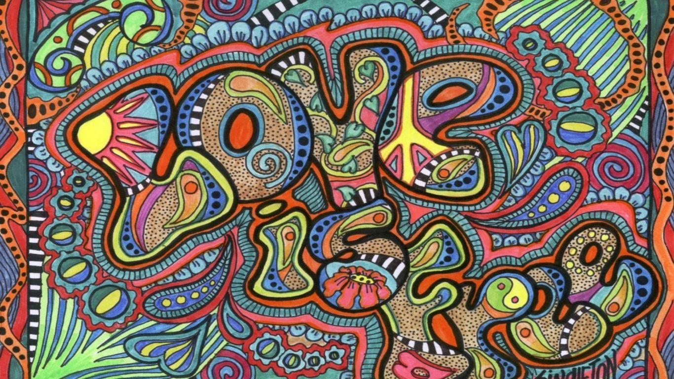 1366x768 Hippie Trippy Wallpaper Desktop Background. Hippie