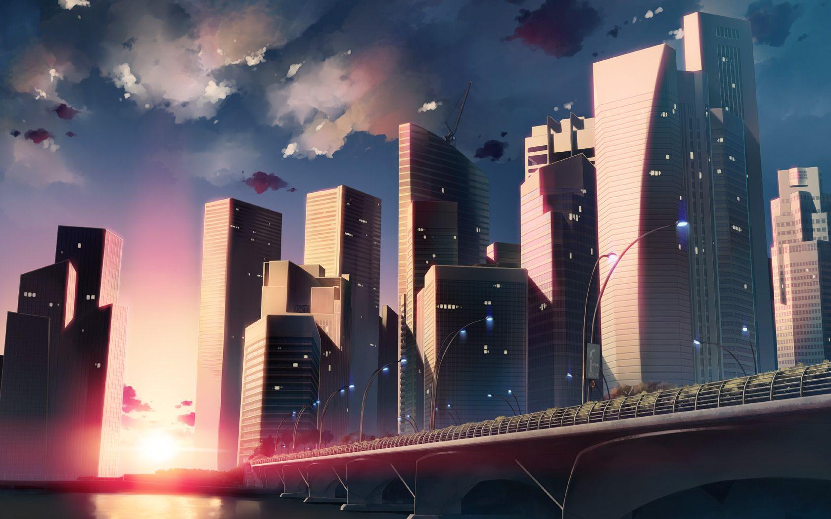 Anime cityscape - Smyfoxarts - Digital Art, Landscapes & Nature,  Cityscapes, Skylines - ArtPal
