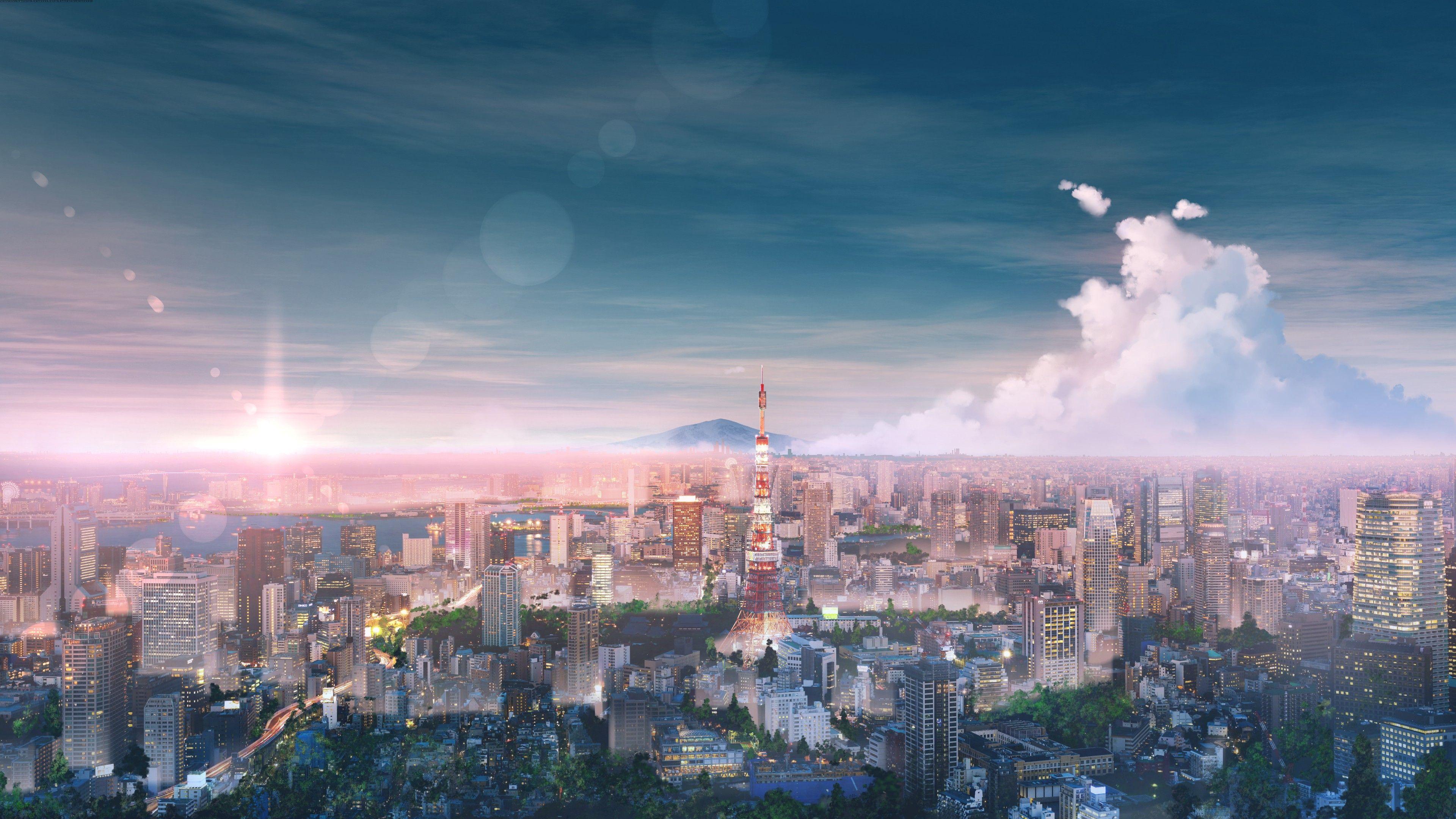 3840x2160 Wallpaper 4k Tokyo Cityscape Anime 4k Wallpaper, Anime Wallpaper