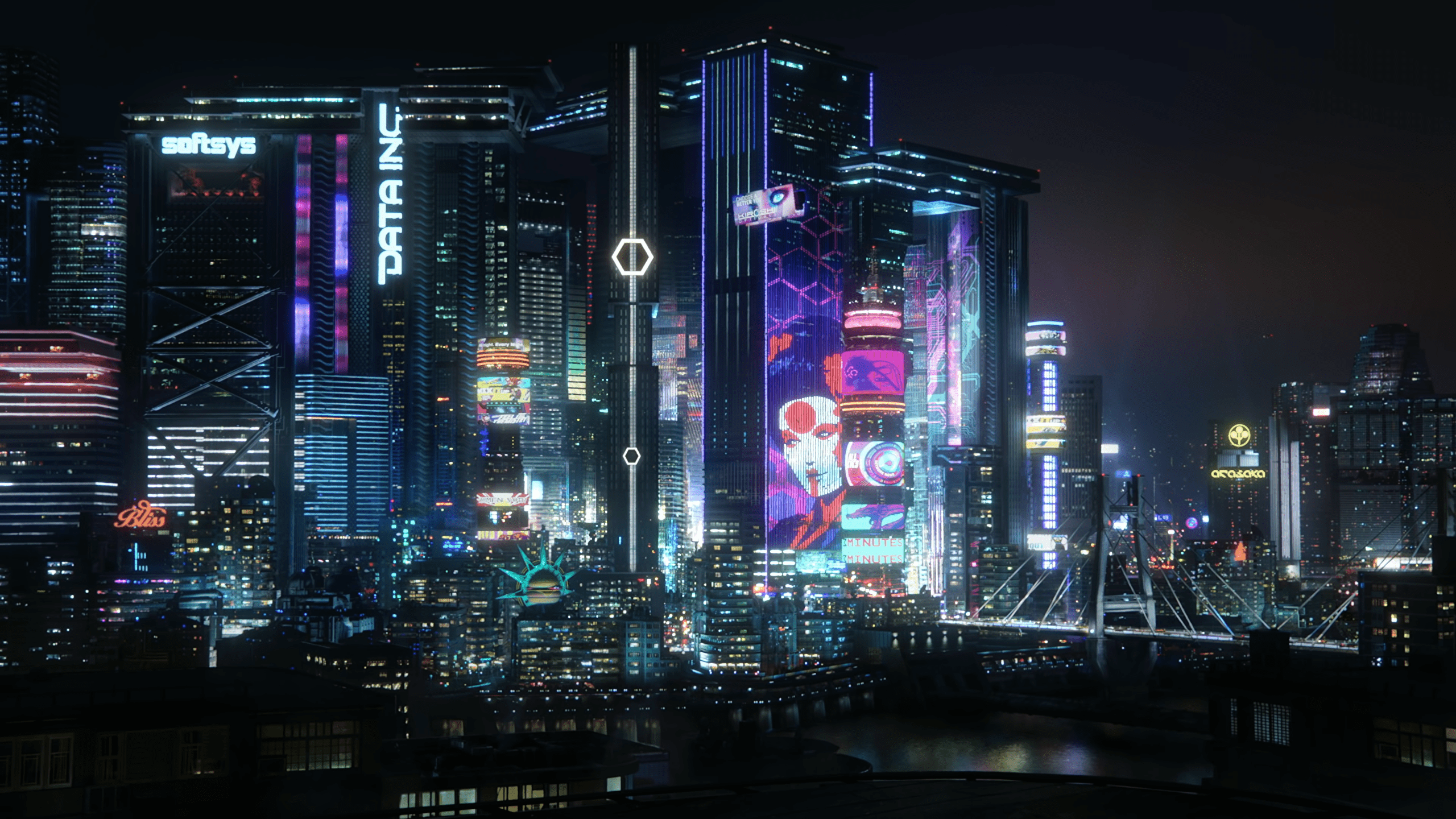 Futuristic cyberpunk anime city - backiee