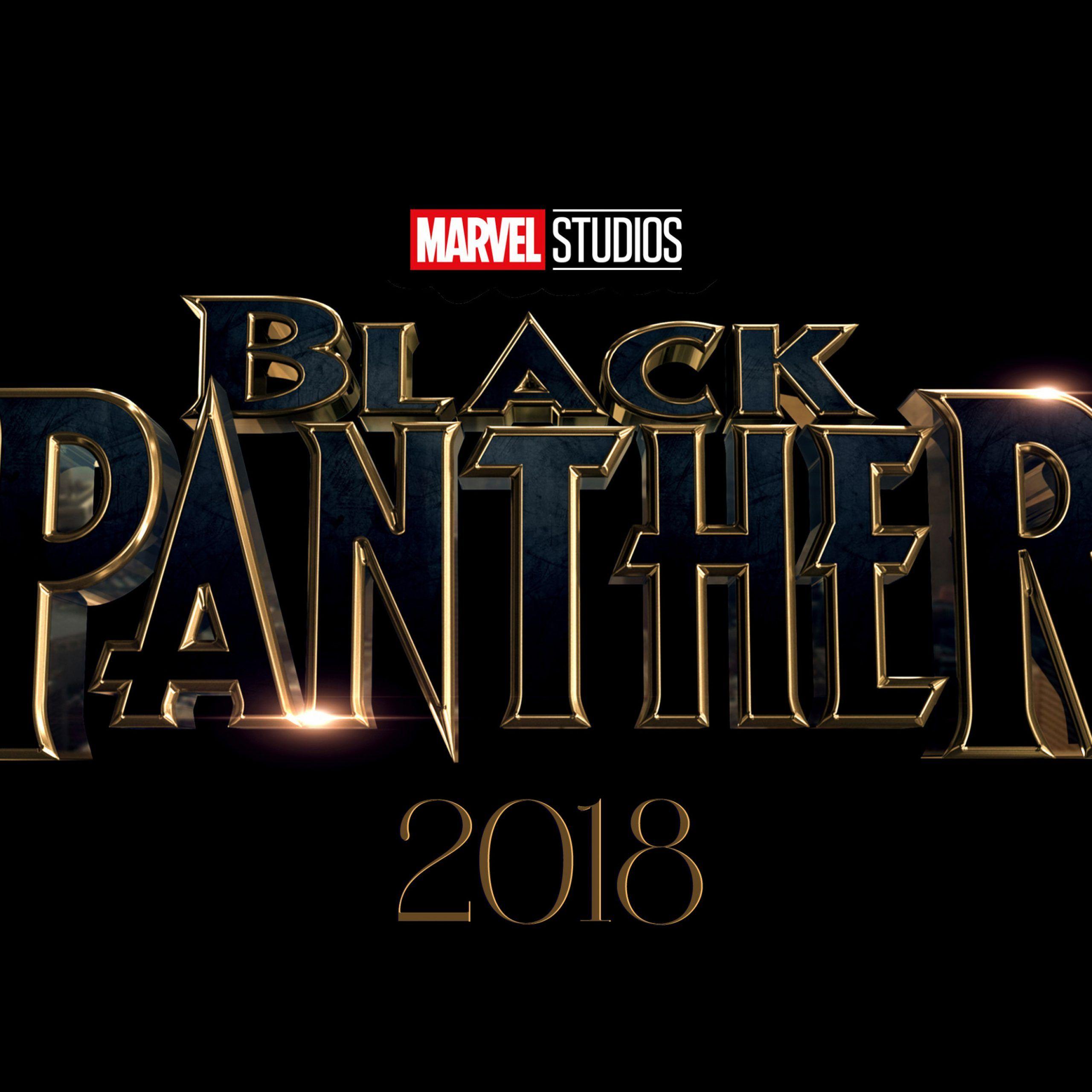 2560x2560 Wallpaper Black Panther, Marvel Studios, 14K, Logo, Movies