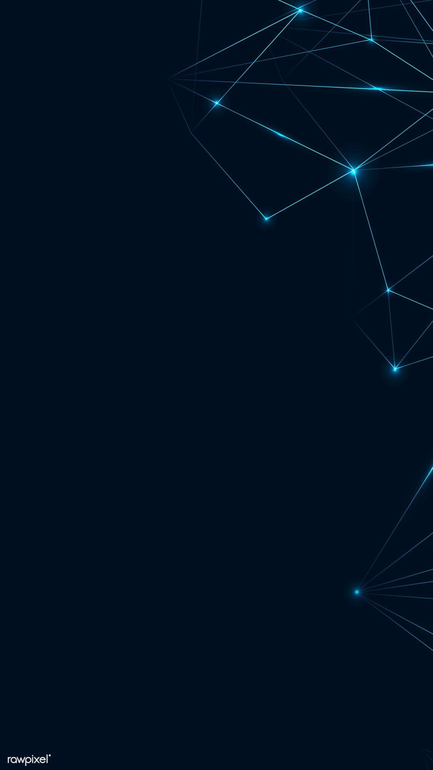 1400x2488 Download premium illustration of Blue polygon on dark mobile phone