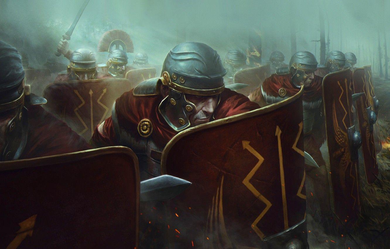1332x850 Wallpaper Forest, Rome, Battle, Sword, Warrior, Soldiers, Soldiers