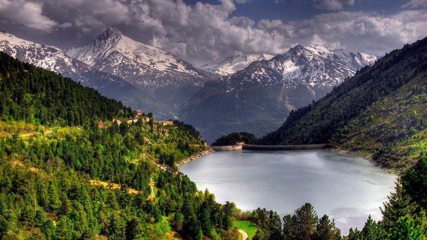 1366x768 Spring Mountain Wallpaper 1366x768