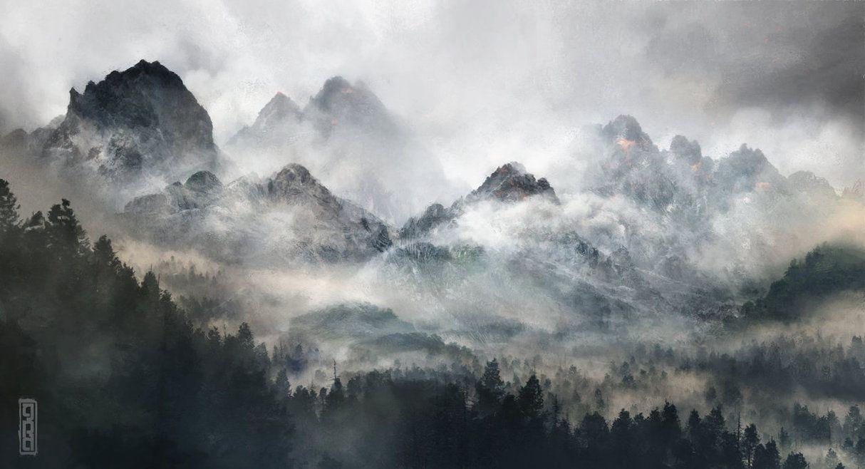 1214x658 Misty Mountains. Mountain