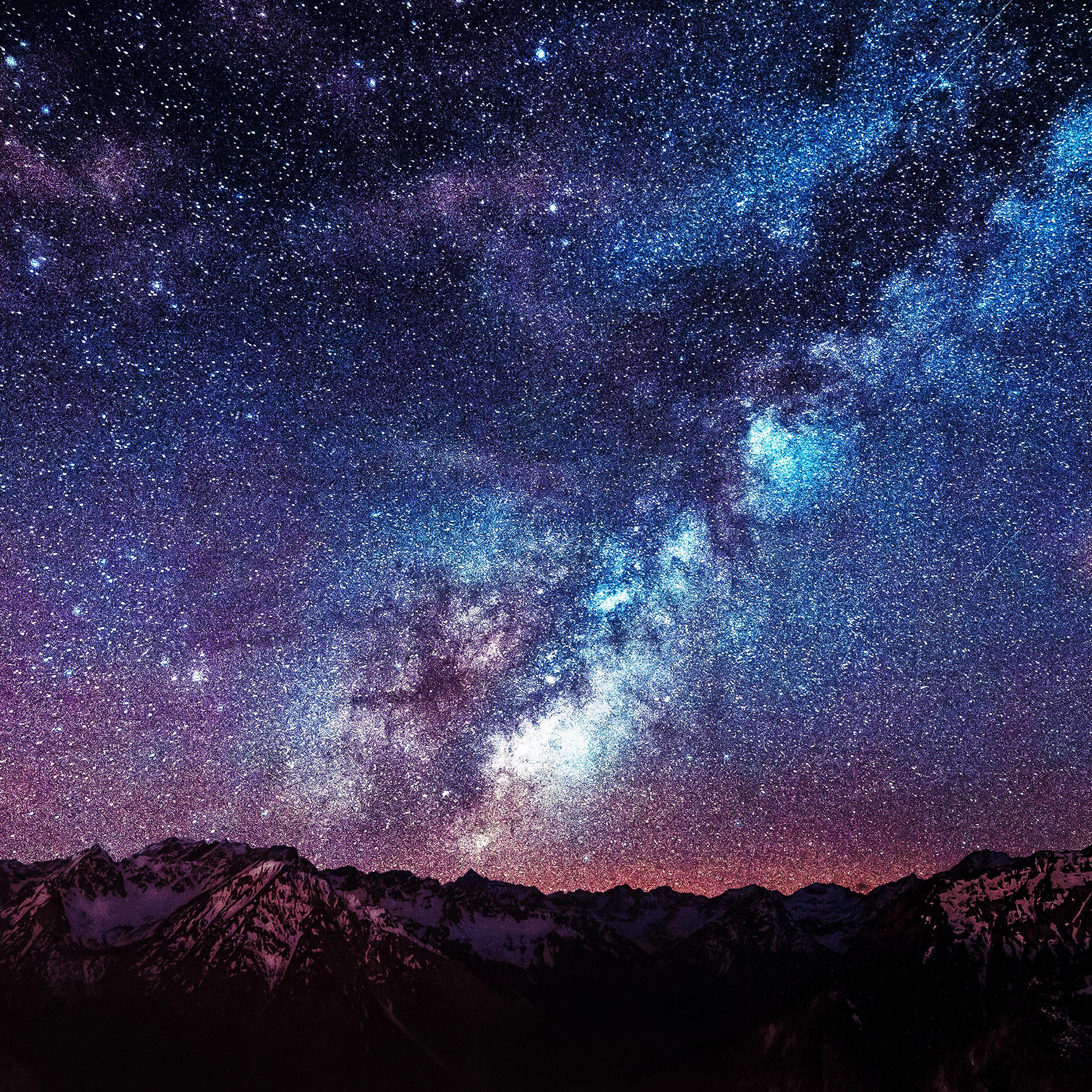 2732x2732 Wallpaper Amazing Milkyway Space Mountain Red Wallpaper