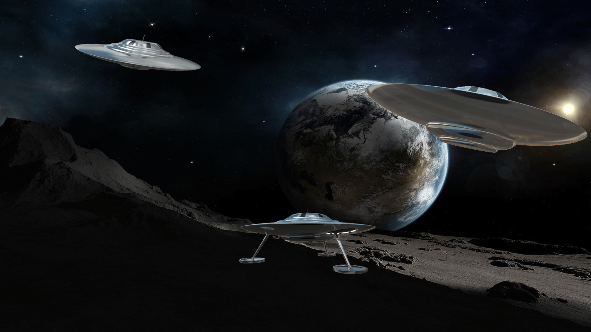 1920x1080 UFO 3D Animated Moving Background