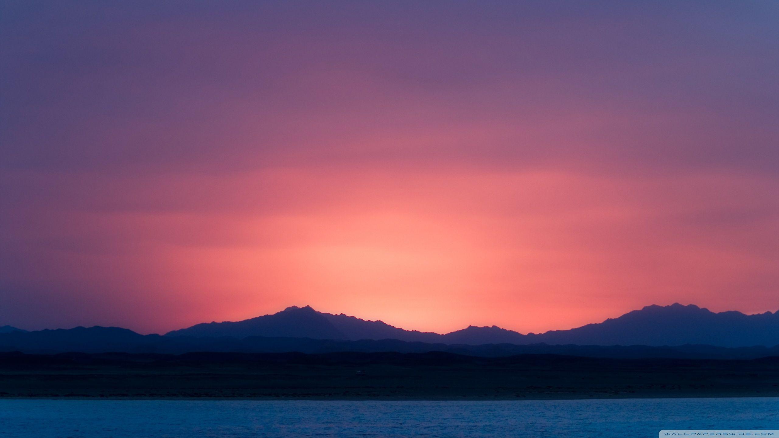 2560x1440 Sunset Mountains Ultra HD Desktop Background Wallpaper for 4K UHD