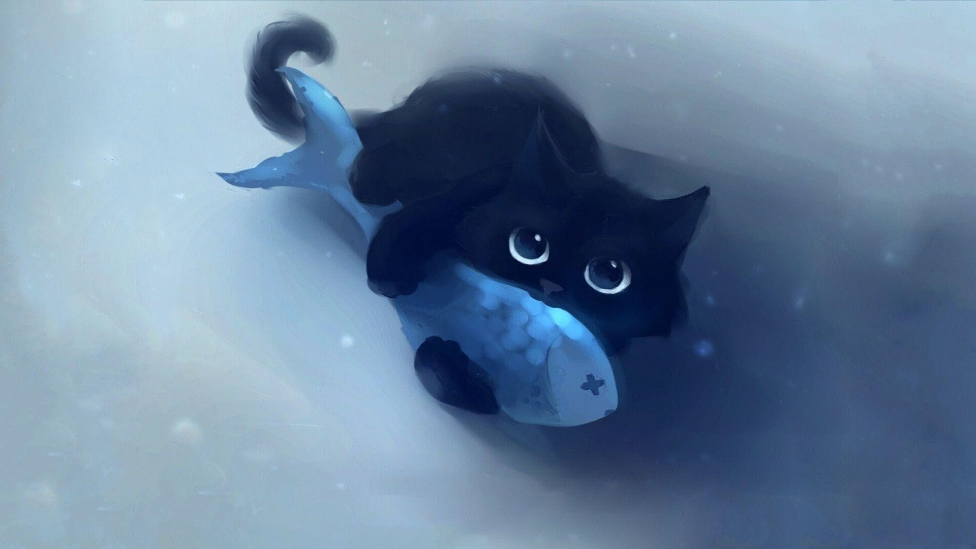 Cute Anime Cat - cartoon cat Wallpaper Download | MobCup