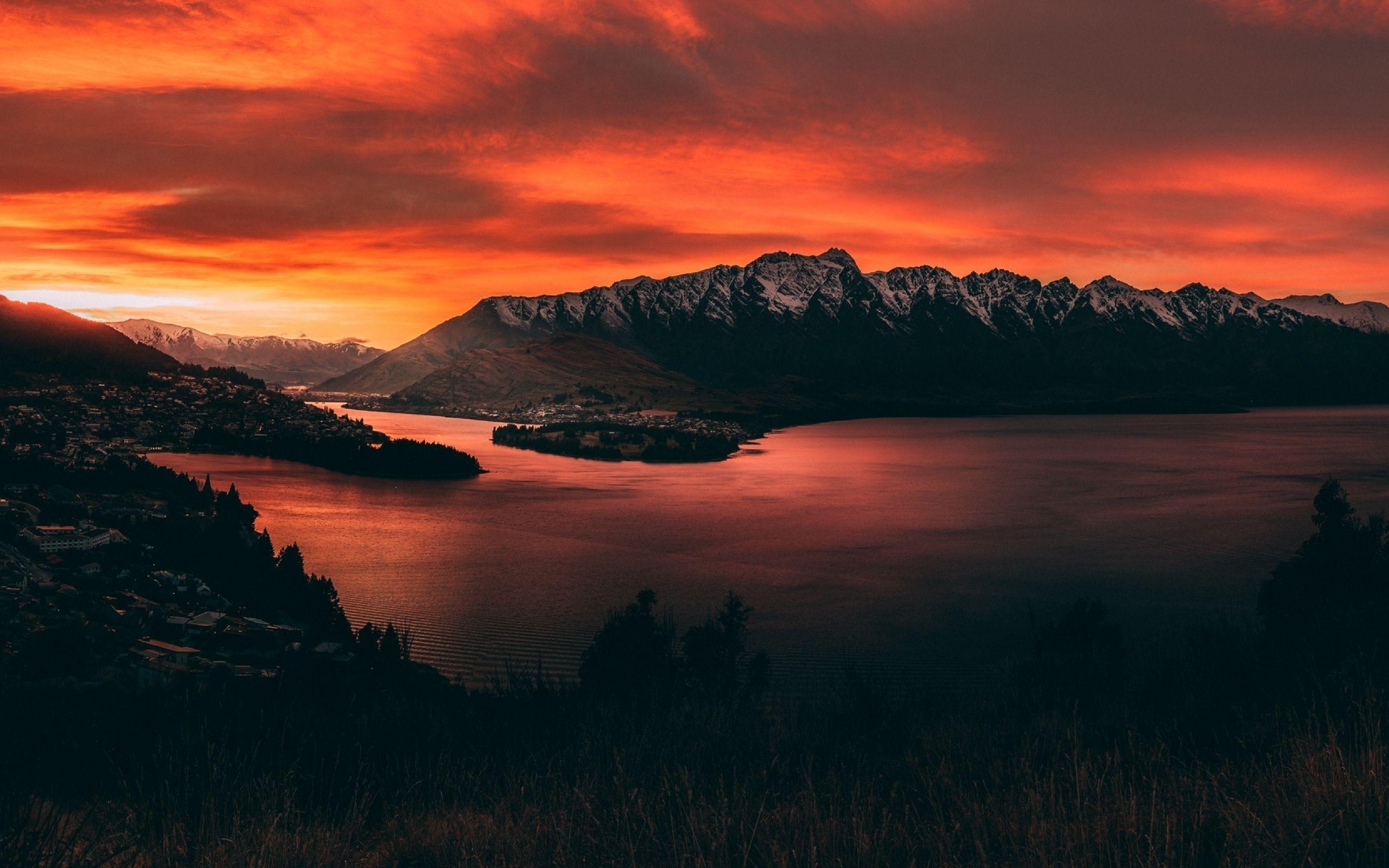 2560x1600 New Zealand Orange Mountain Sunset 2560x1600 Resolution