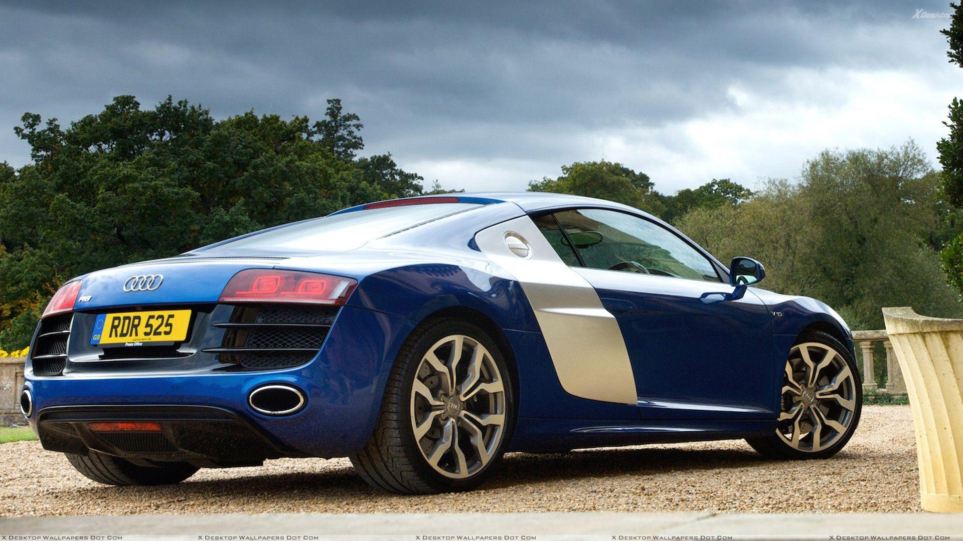 1920x1080 Audi R8 V10 Side Back Pose In Blue Wallpaper