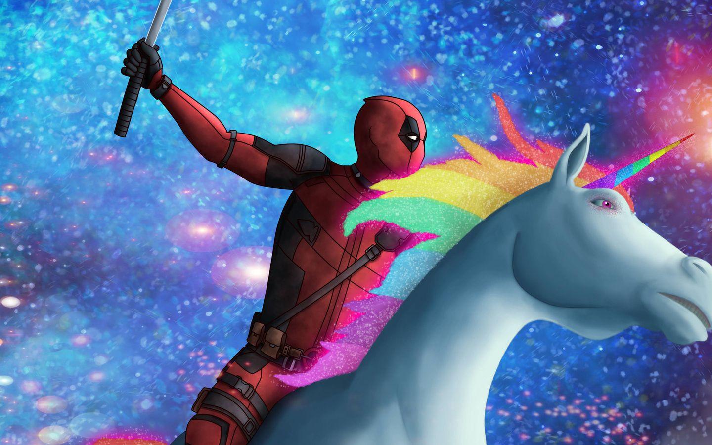 1440x900 Deadpool On Unicorn 1440x900 Resolution HD 4k Wallpaper
